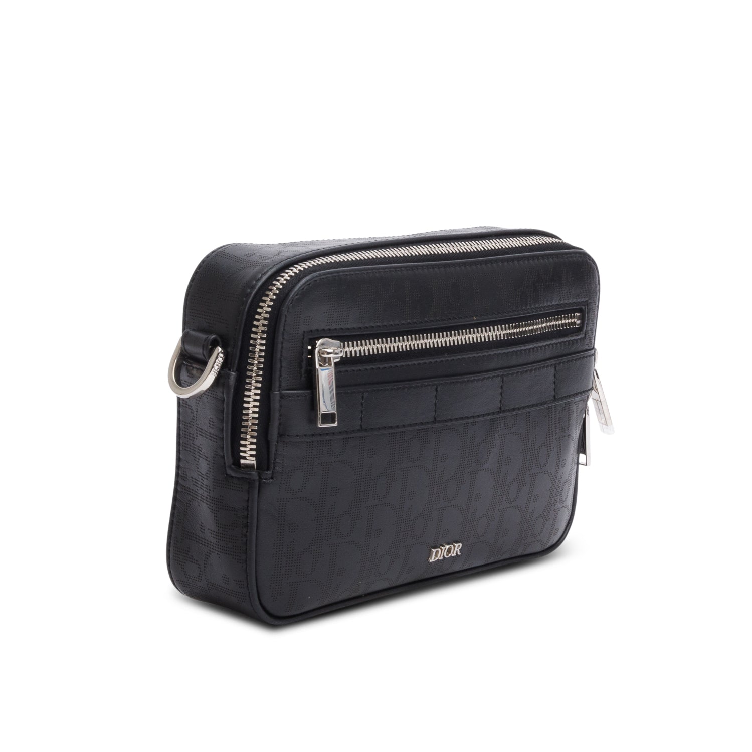 Christian Dior 2022 Black Oblique Galaxy Leather Safari Messenger Pouch w/ Strap