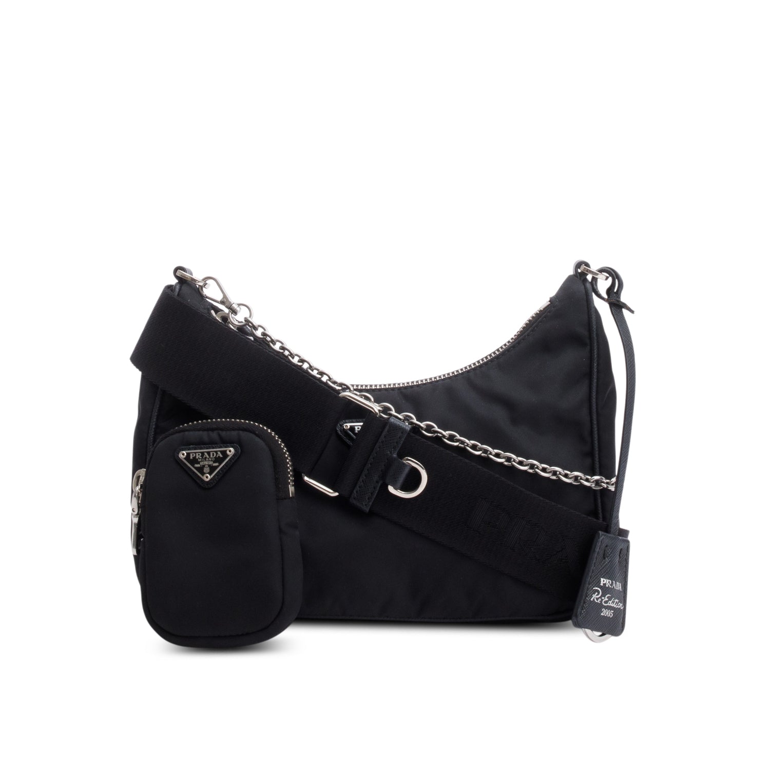 Prada Black Re-Edition 2005 Re-Nylon Bag w/ Box