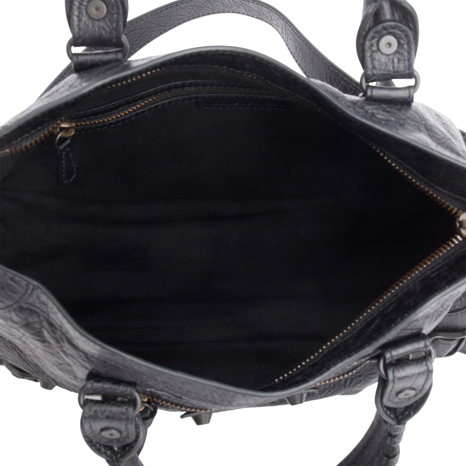 Balenciaga 2024 Black Arena Leather Small Le City Bag w/ Strap & Receipt