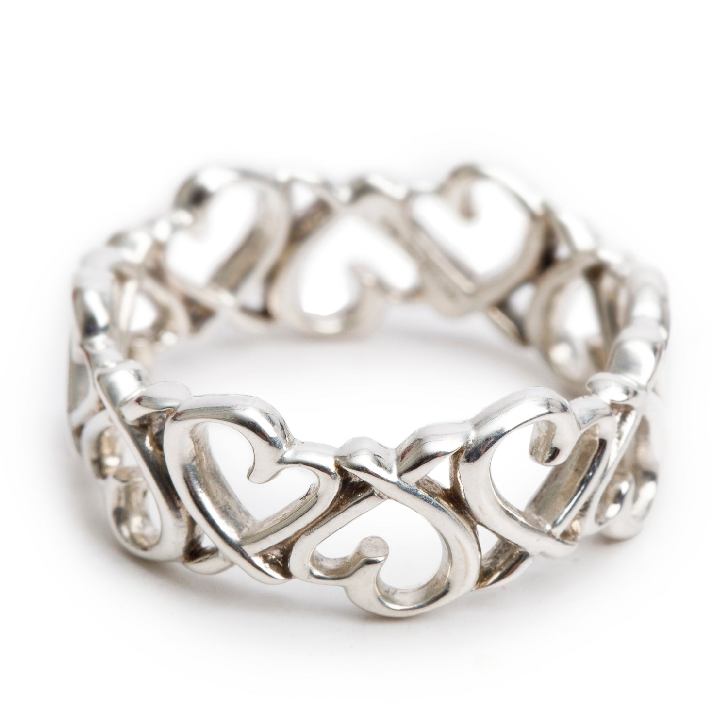 Tiffany & Co. Paloma Picasso Sterling Silver Loving Heart Band Ring, Size 8