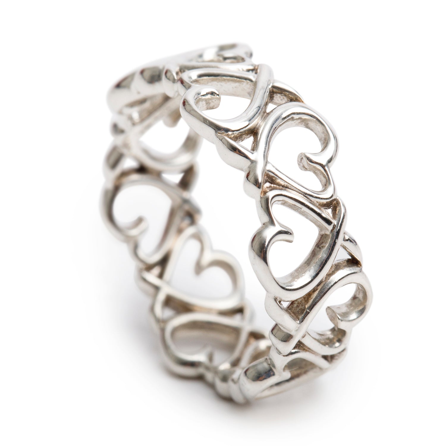 Tiffany & Co. Paloma Picasso Sterling Silver Loving Heart Band Ring, Size 8