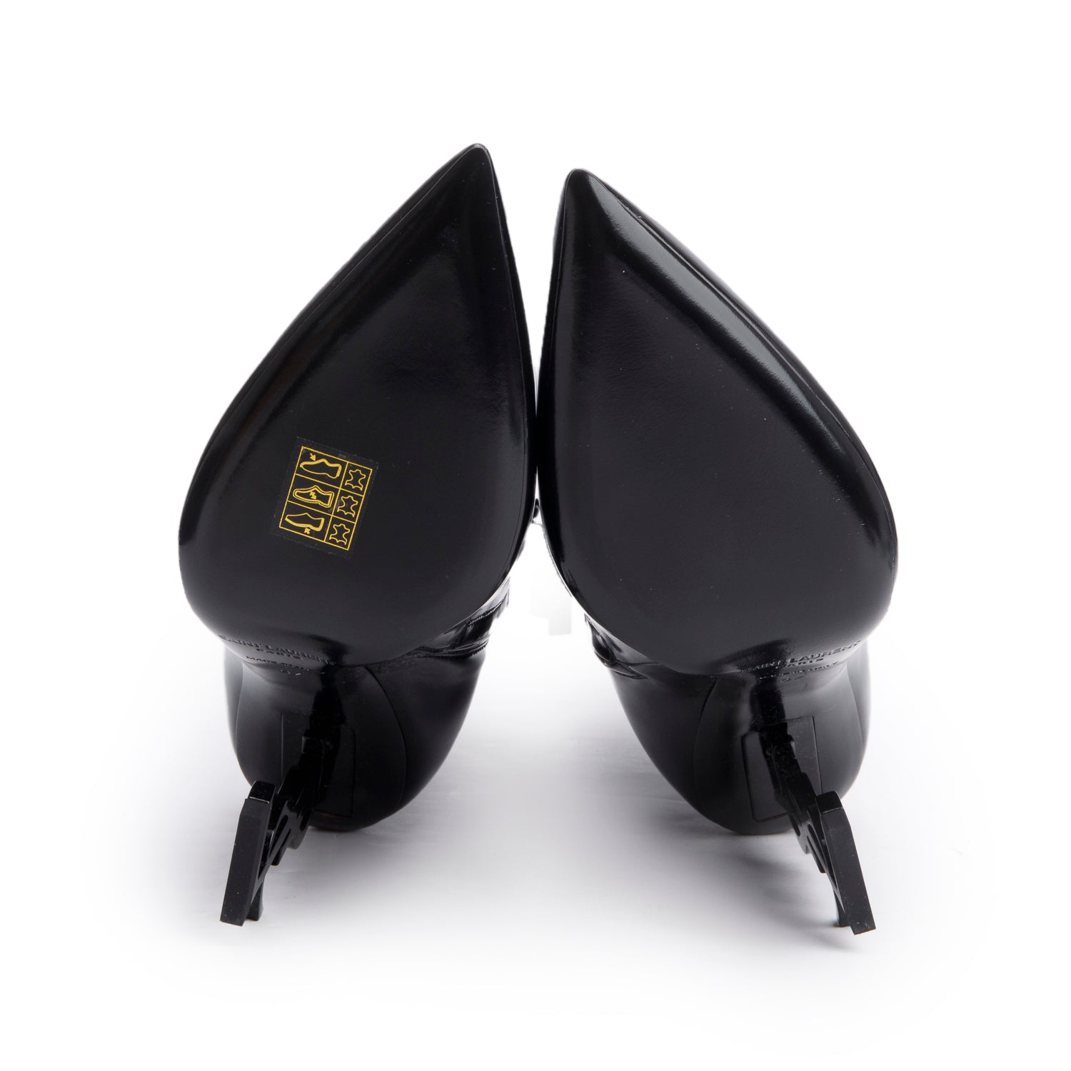 Saint Laurent Black Patent Leather Opyum Ankle Boots, Size 37 w/ Box