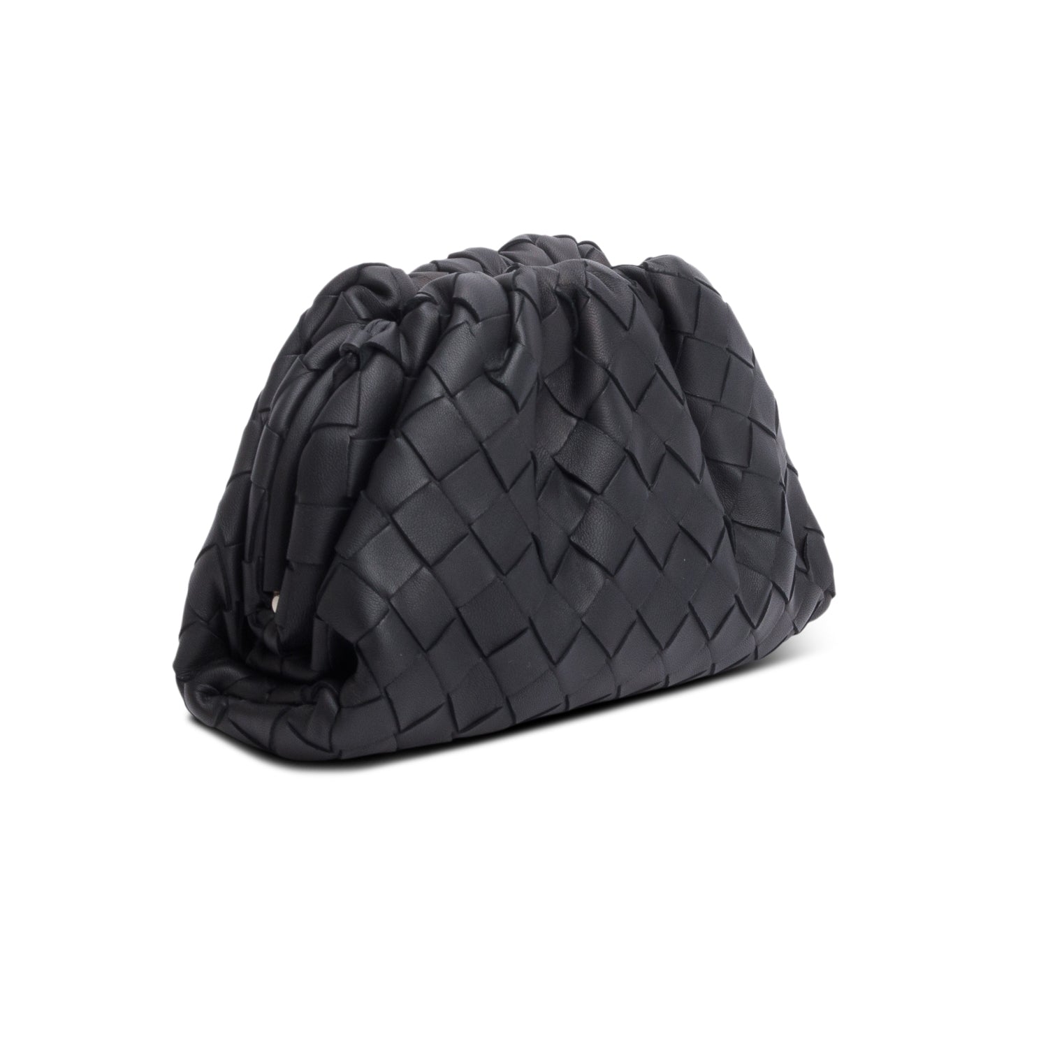 Bottega Veneta Blsck Calfskin Intrecciato Leather The Mini Pouch