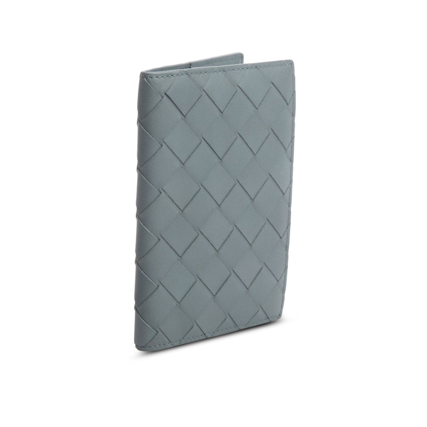 Bottega Veneta Grey Intrecciato Leather Passport Case