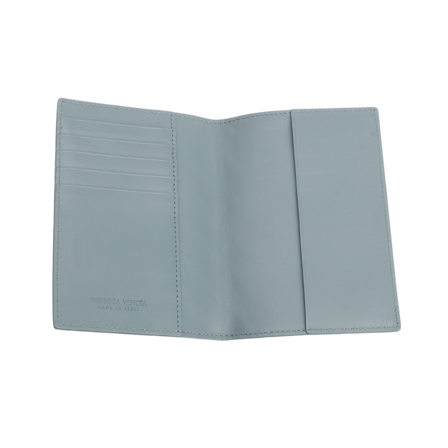 Bottega Veneta Grey Intrecciato Leather Passport Case