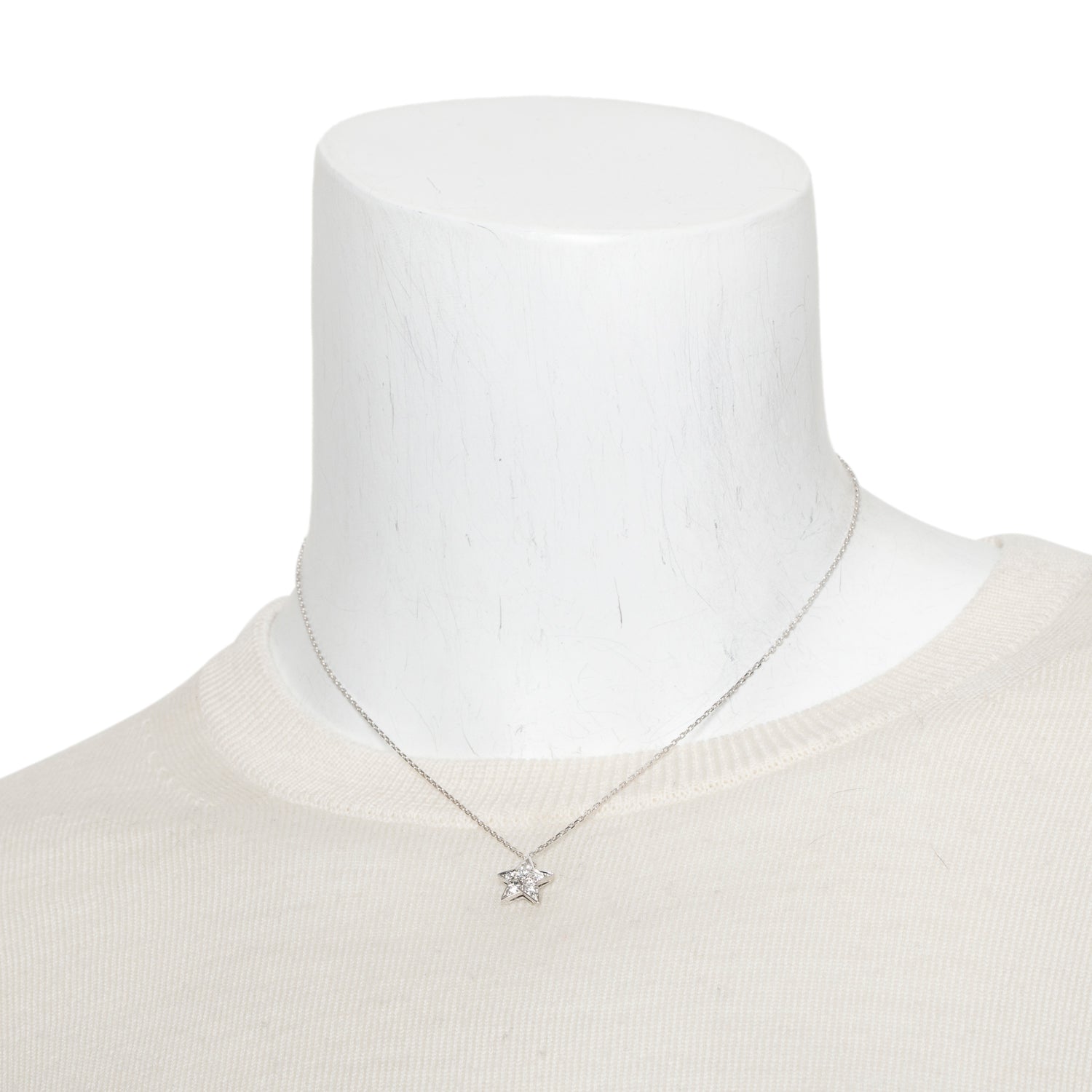 Chanel 18k White Gold Diamond Comete Geode Pendant Necklace, Small Version w/ Box