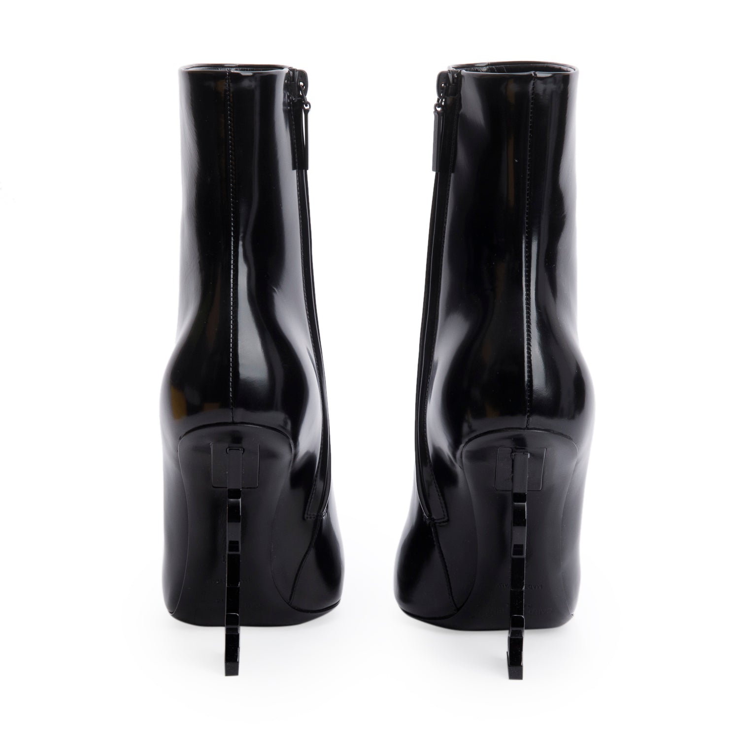 Saint Laurent Black Patent Leather Opyum Ankle Boots, Size 38 w/ Box