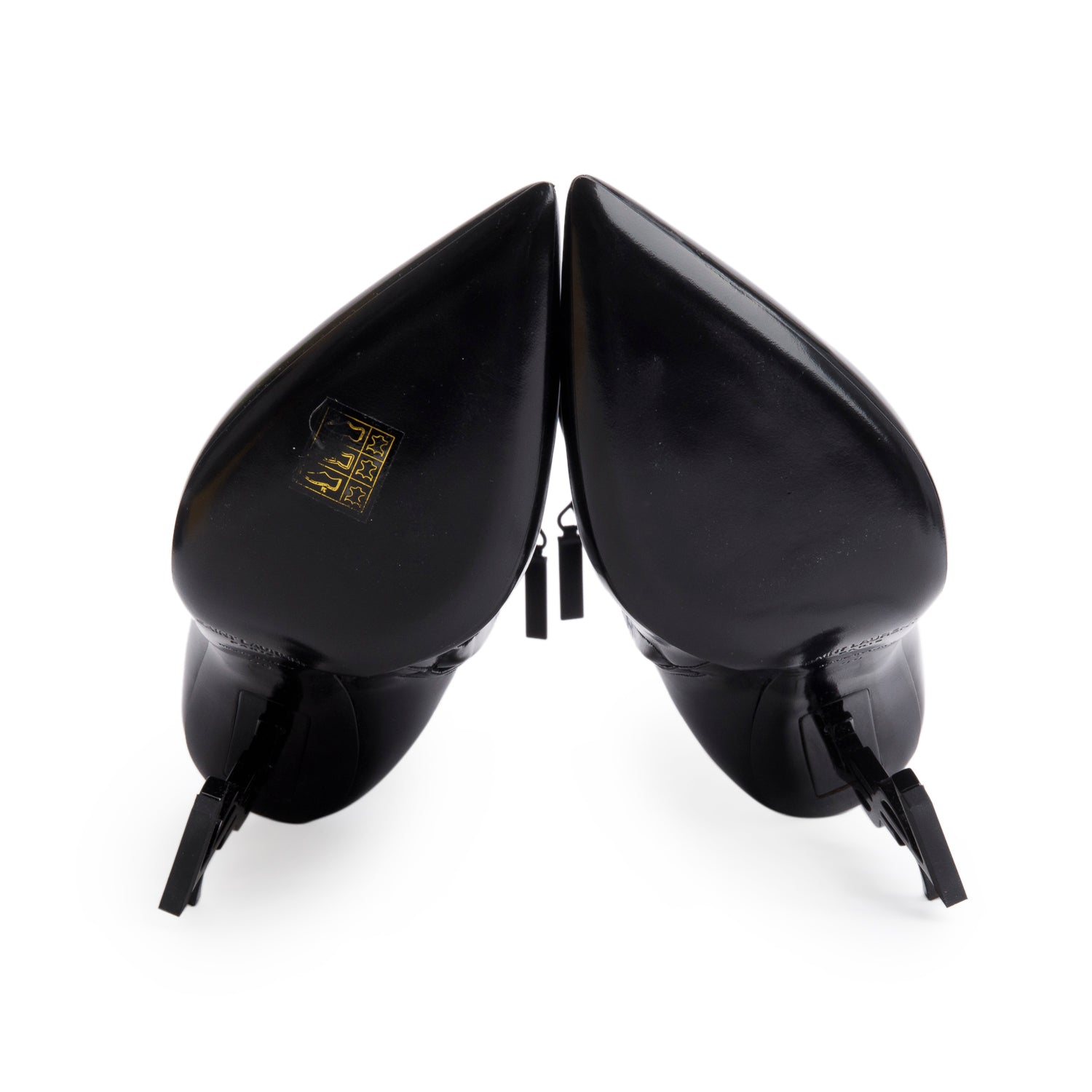 Saint Laurent Black Patent Leather Opyum Ankle Boots, Size 38 w/ Box