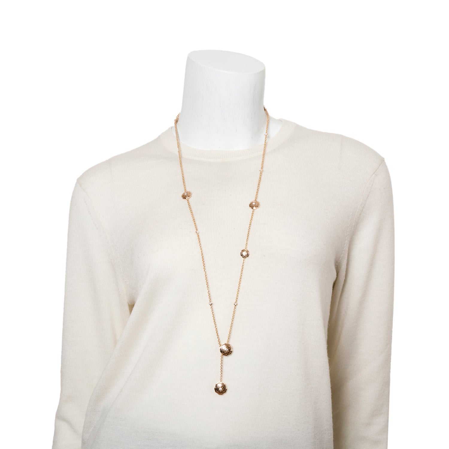 Chanel 18k Rose Gold Diamond Les Infinis de Camelia Transformable Long Necklace w/ Box & Certificate