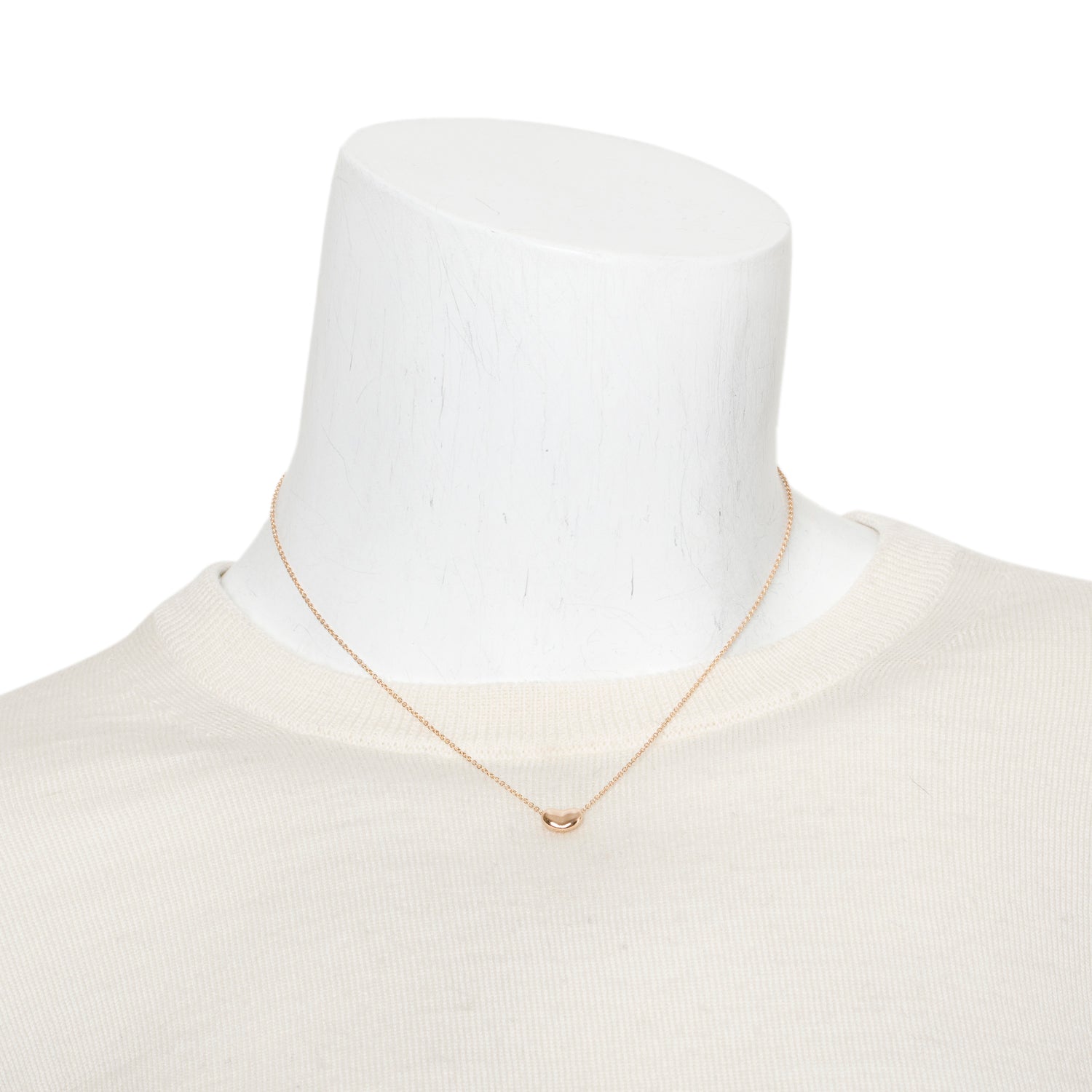 Tiffany & Co. Elsa Peretti 18k Rose Gold 9 MM Bean Pendant Necklace w/ Box