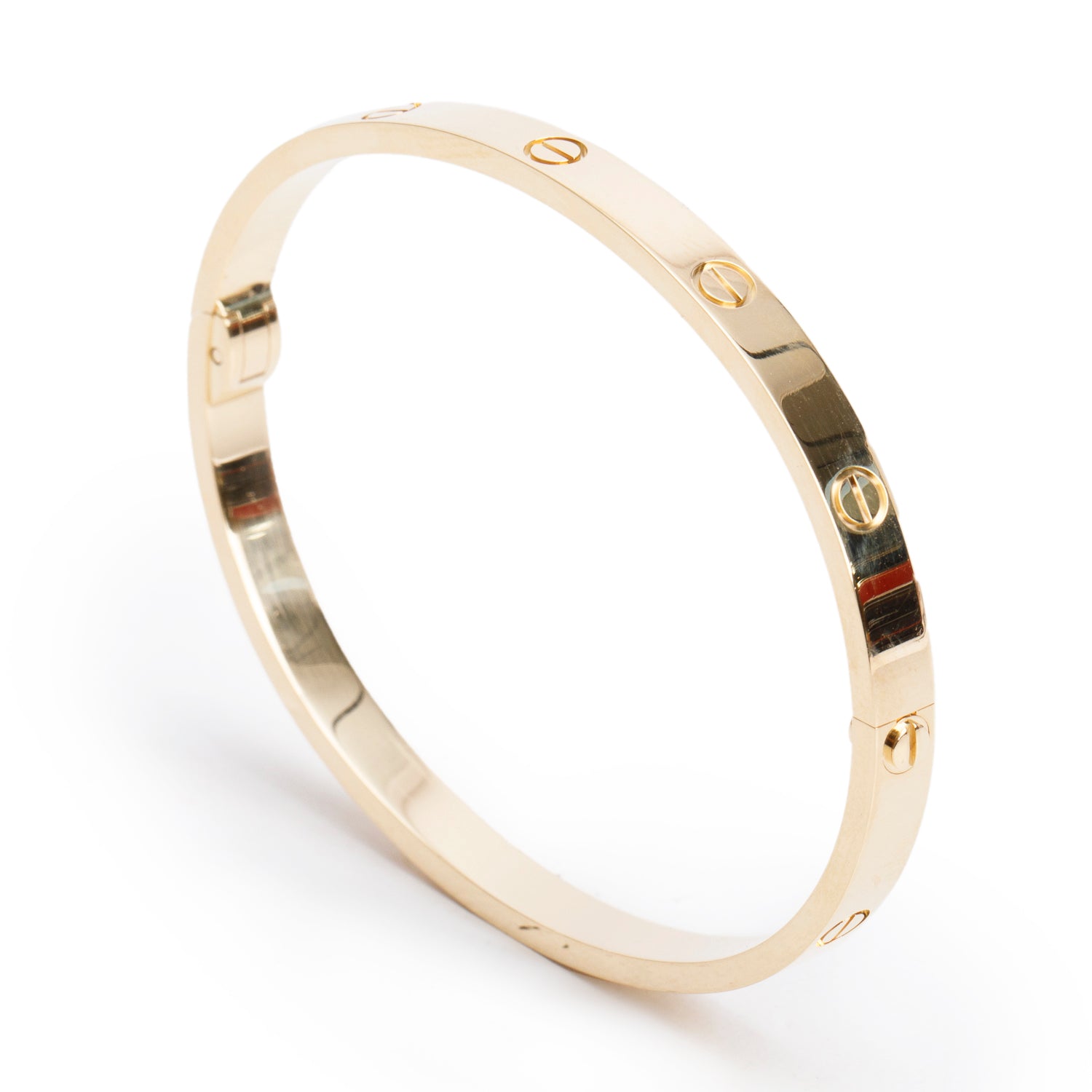 Cartier 2024 18k Yellow Gold 4.8 MM Love Bracelet, Medium Model, Size 17 w/ Box & Receipt