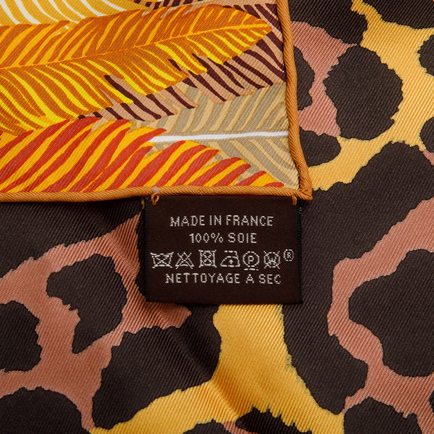 Hermes Brown/Multicolor 'Jaguar Quetzal' Silk Scarf 90 w/ Box