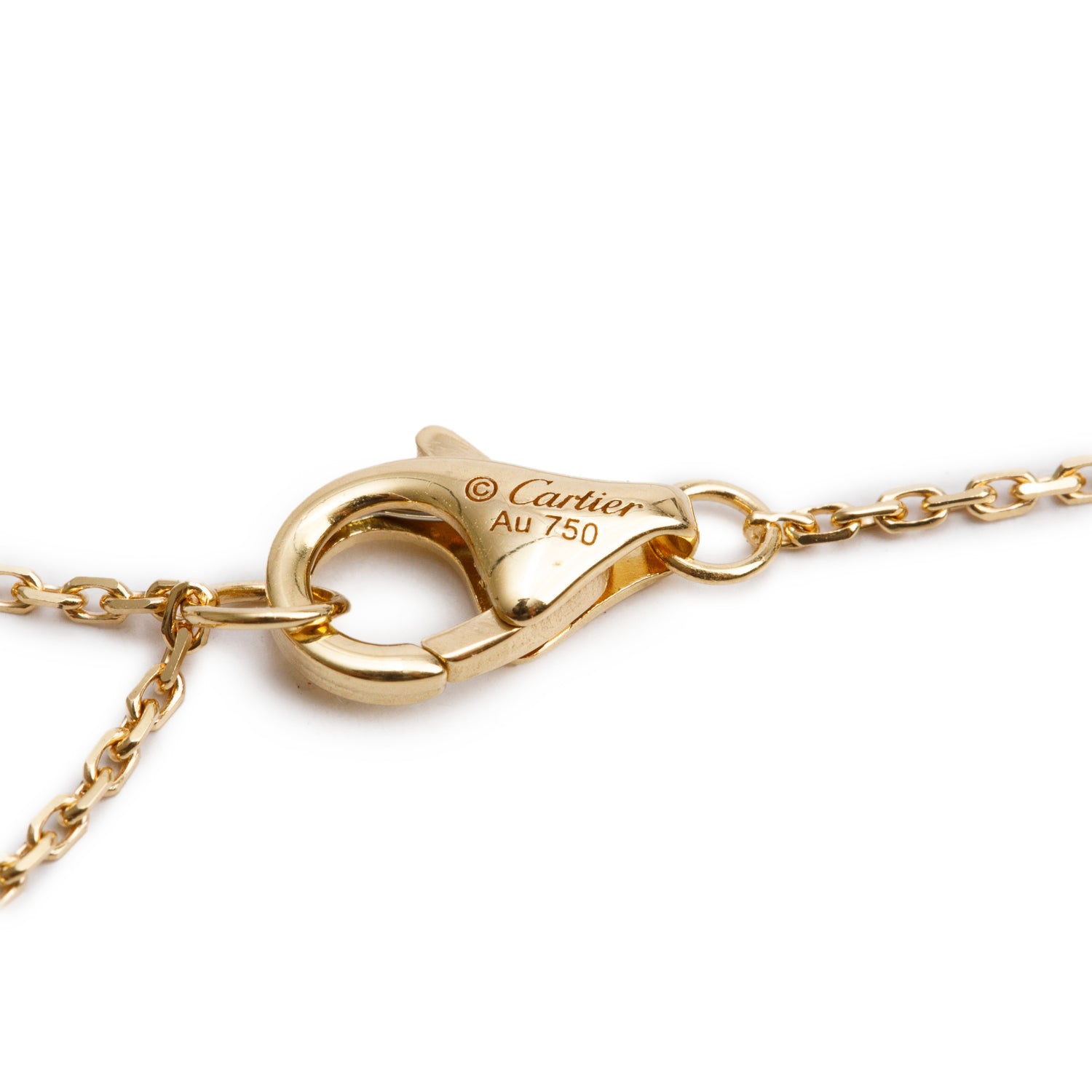 Cartier 18k Yellow Gold Mother of Pearl & Diamond Amulette de Cartier Pendant Necklace, XS Model w/ Box & Certificate