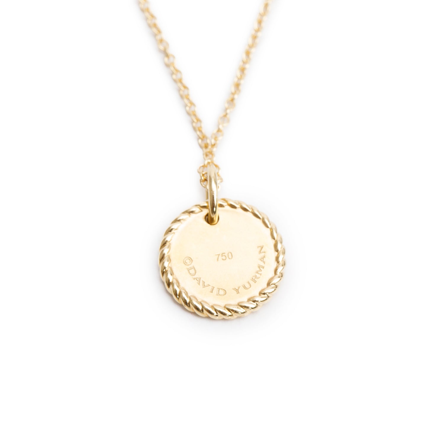 David Yurman 18k Yellow Gold Sapphire & Tsavorite Cable Collectibles Rainbow Pendant Necklace, 11 MM w/ Box