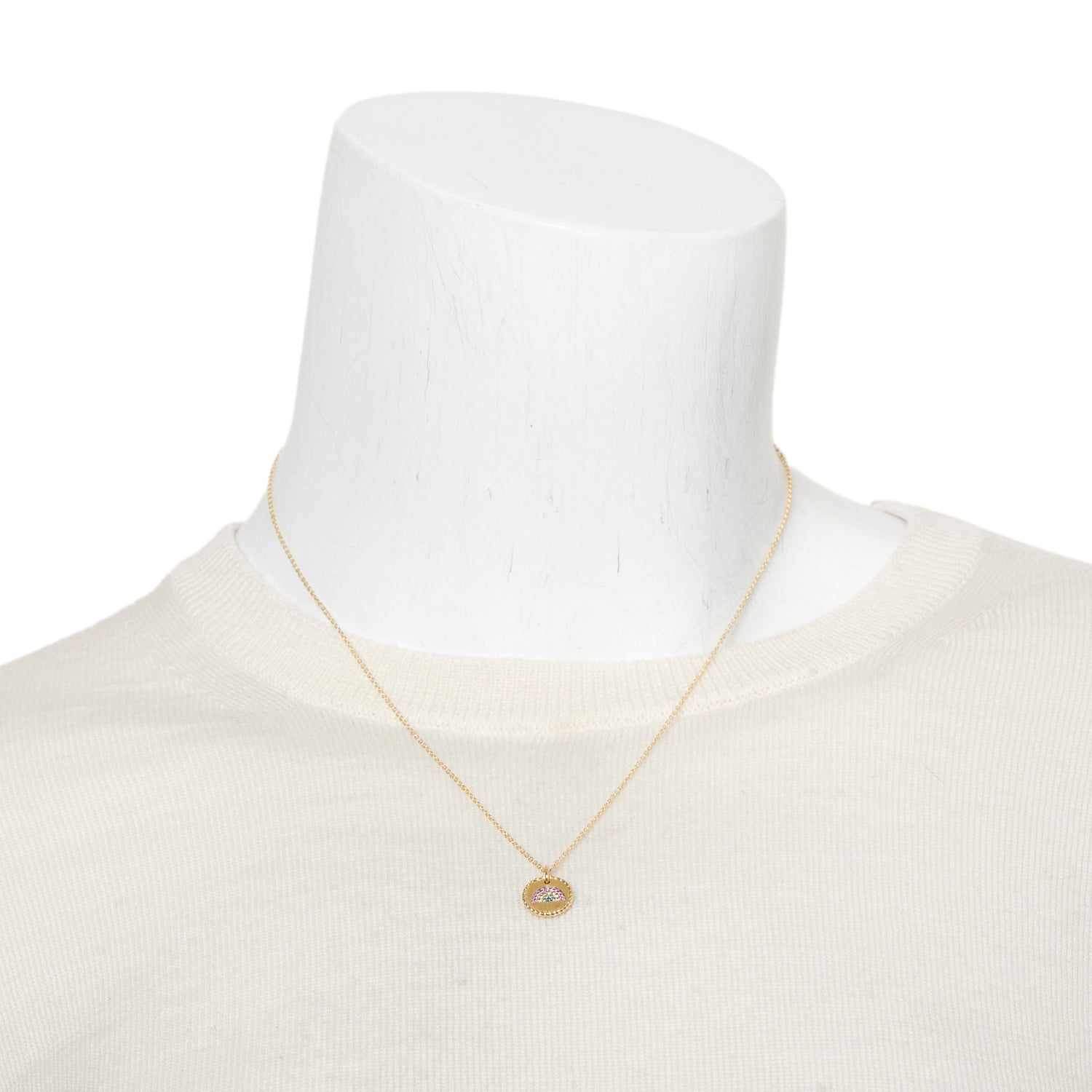 David Yurman 18k Yellow Gold Sapphire & Tsavorite Cable Collectibles Rainbow Pendant Necklace, 11 MM w/ Box