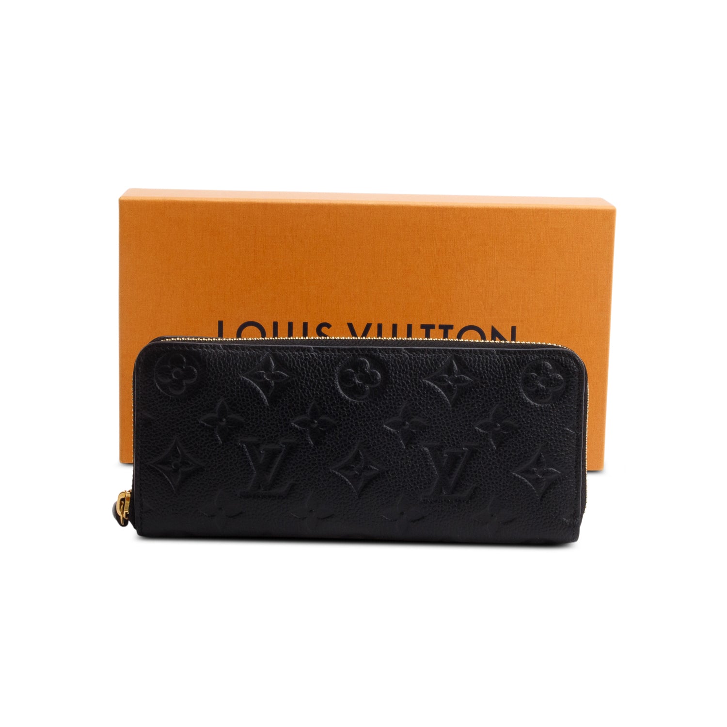 Louis Vuitton Black Monogram Empreinte Clemence Wallet w/ Box