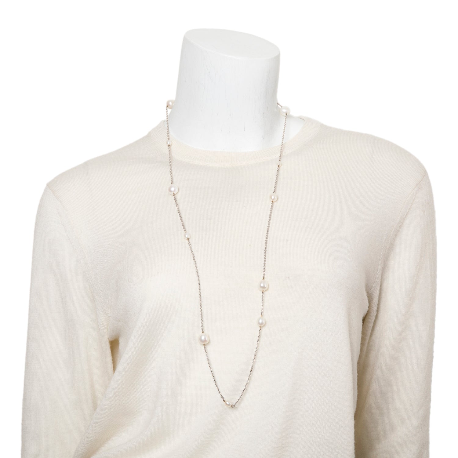 Tiffany & Co. Elsa Peretti Sterling Silver Pearls by the Yard Sprinkle Necklace w/ Box