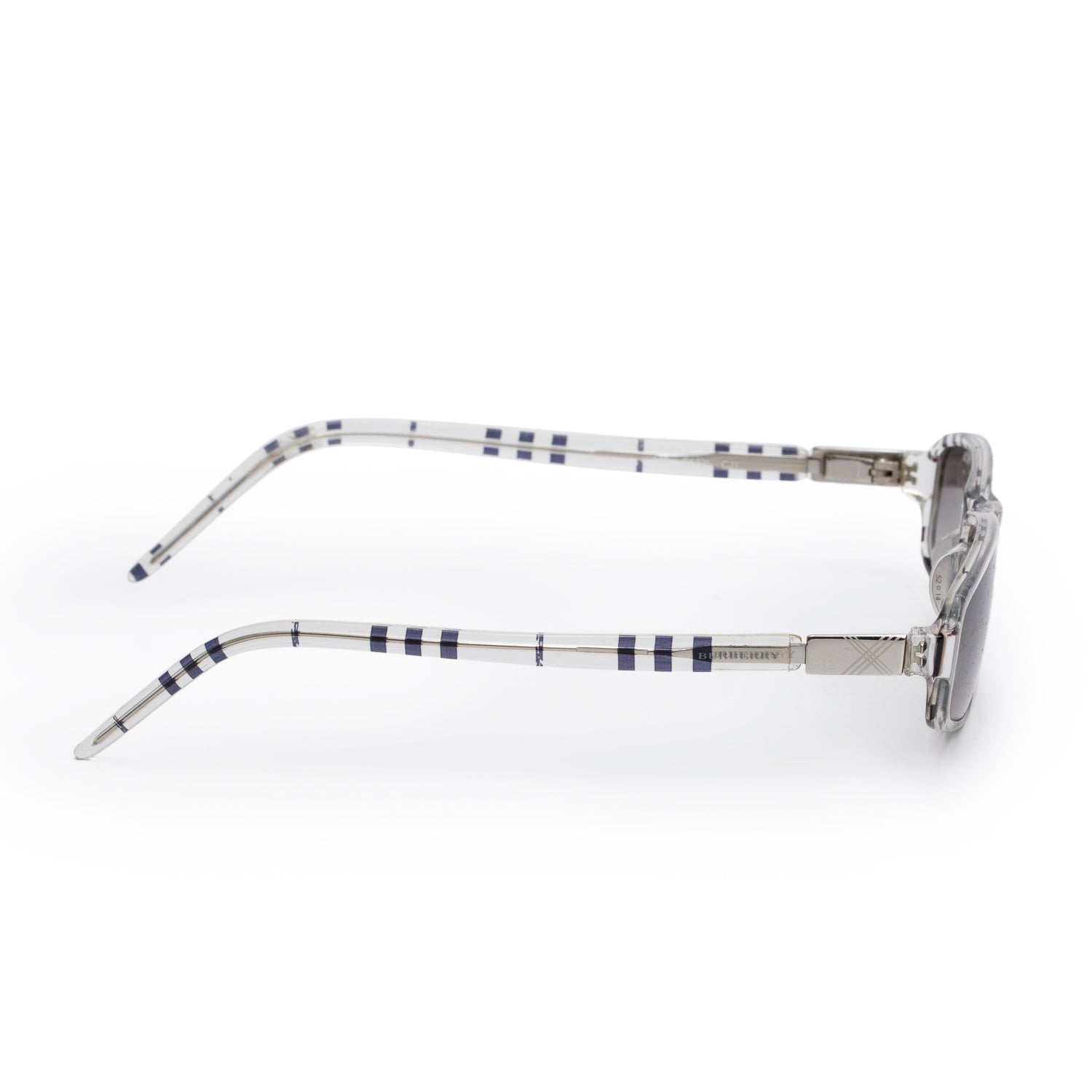 Burberry By Safilo B8426/S Transparent Check Acetate Rectangular Sunglasses w/ Case