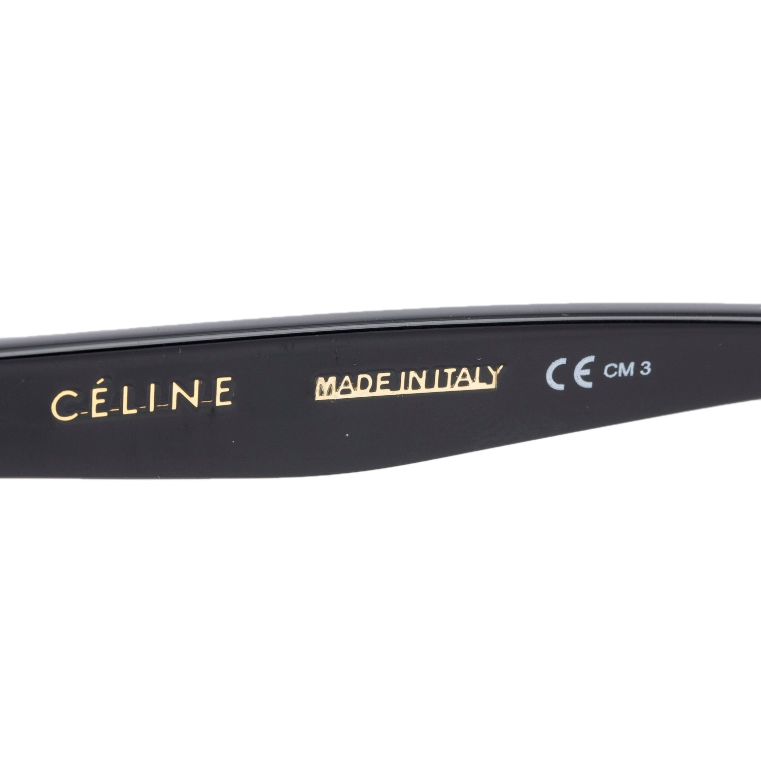 Celine CL41370/S Black Acetate Bevel Cat Round Sunglasses