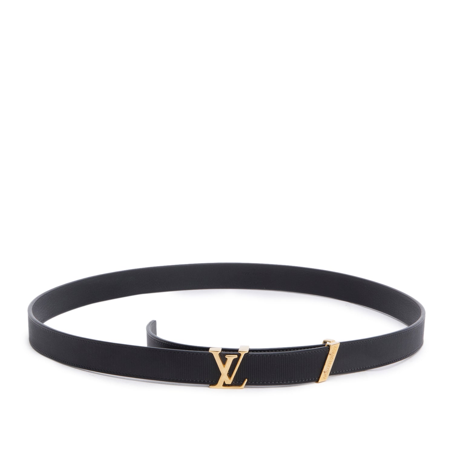 Louis Vuitton Black Embossed Calfskin Leather Initiales 20 MM Belt, Size 85 34