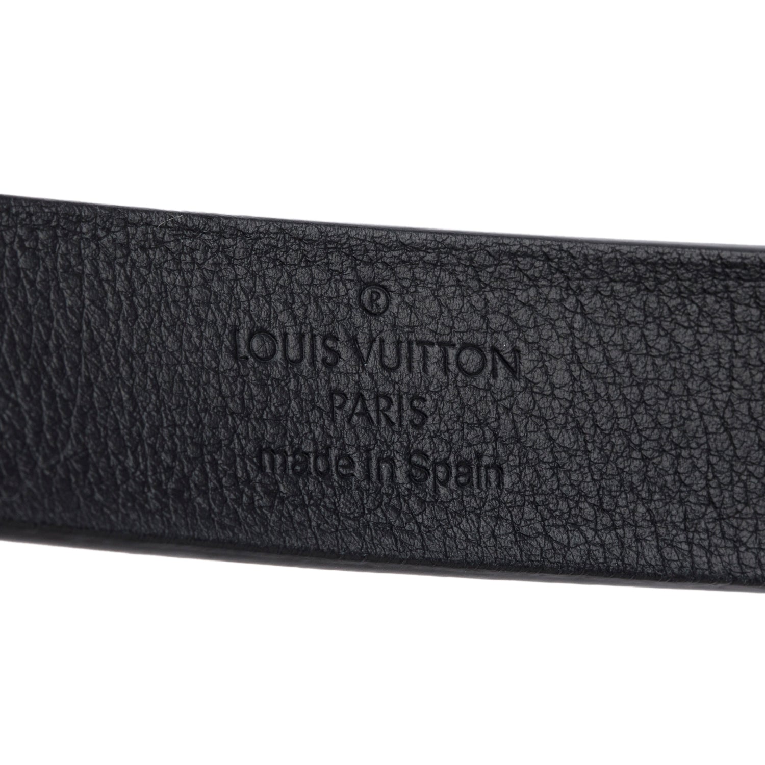 Louis Vuitton Black Embossed Calfskin Leather Initiales 20 MM Belt, Size 85 34