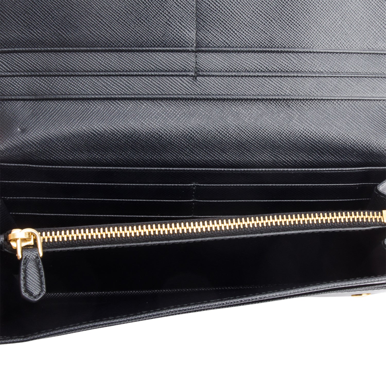 Prada Black Saffiano Leather Continental Bow Wallet w/ Receipt & Authenticity Card