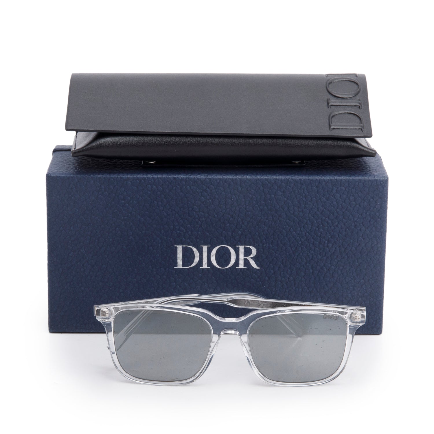 Christian Dior Transparent Acetate InDior S1I Square Sunglasses w/ Box & Case