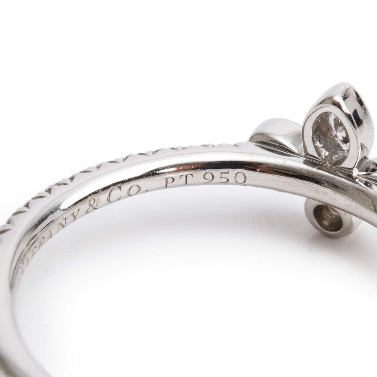 Tiffany & Co. Platinum Diamond Fleur de Lis Ring, Size 5 w/ Box