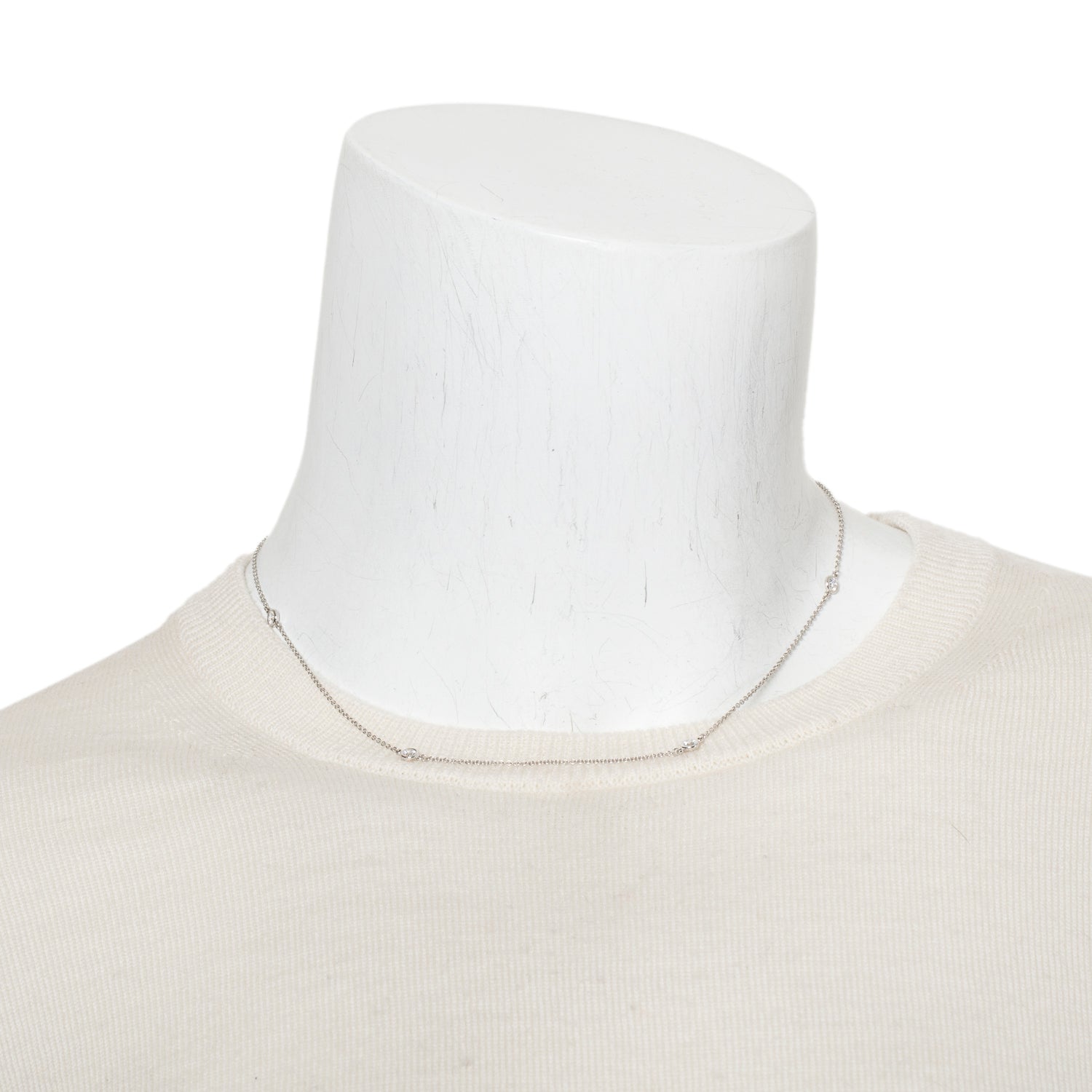 Tiffany & Co. Elsa Peretti Platinum 0.60 tcw. Diamonds by the Yard Necklace w/ Box