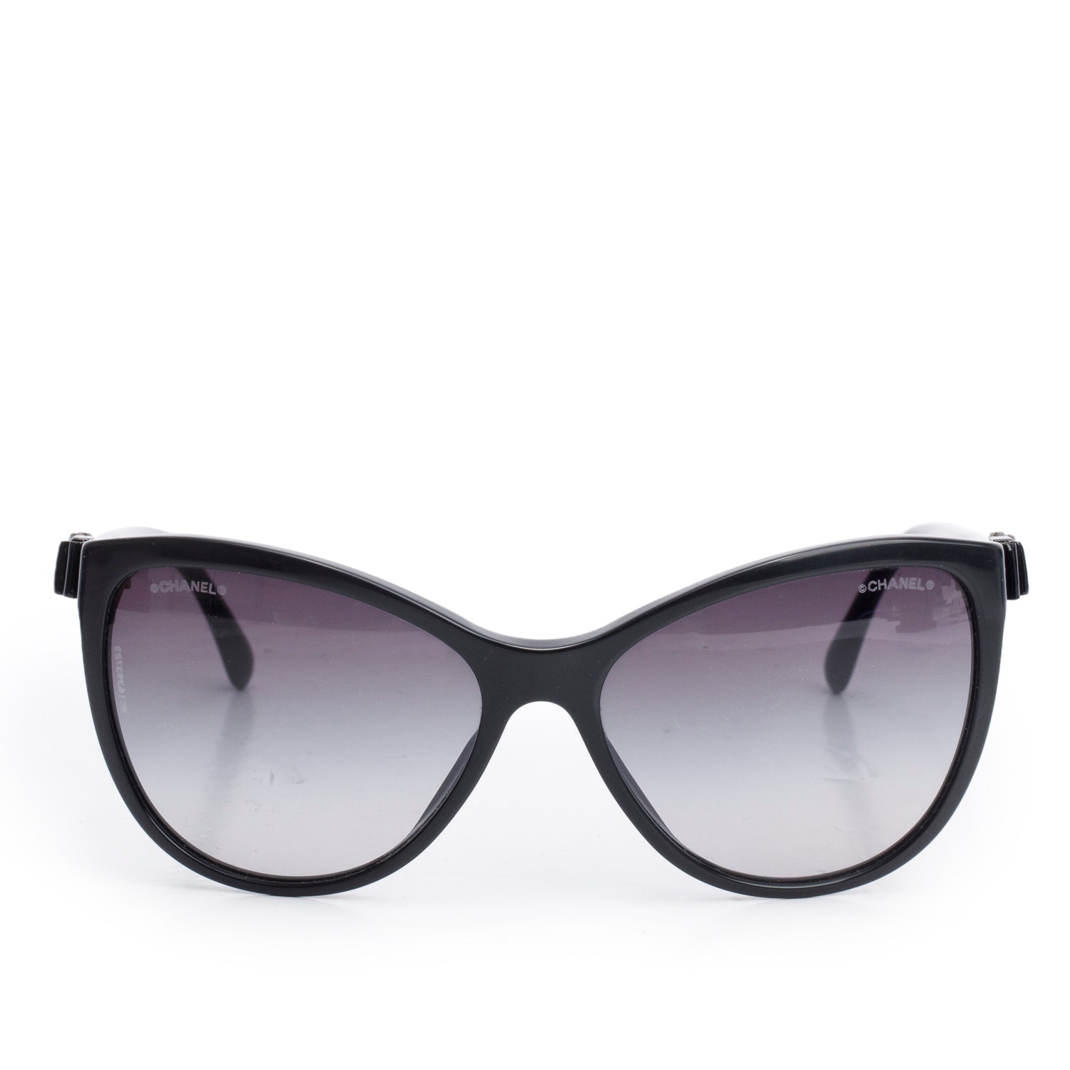 Chanel 5281-Q Black Acetate CC Bow Accent Cat-Eye Sunglasses w/ Box & Case