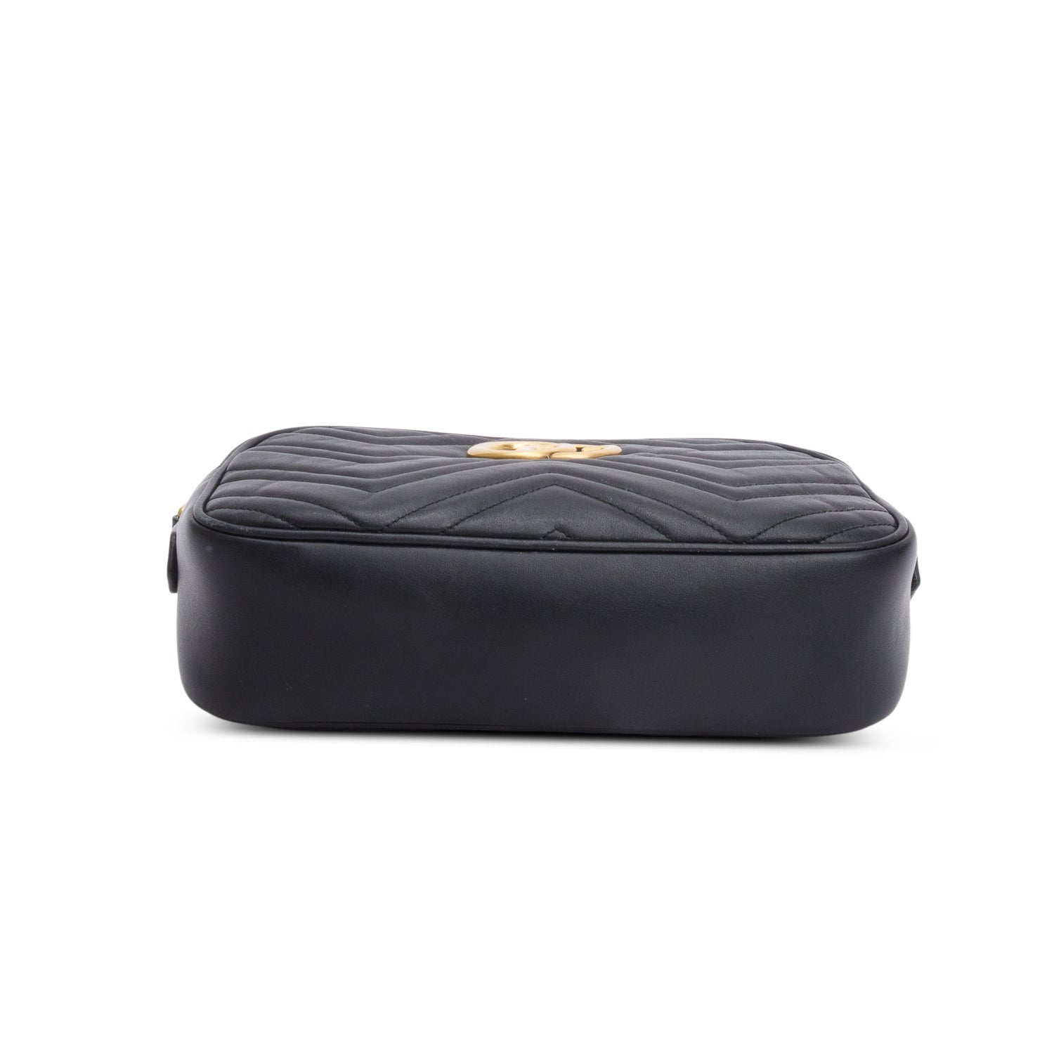 Gucci Black Matelasse Leather GG Marmont Small Camera Bag
