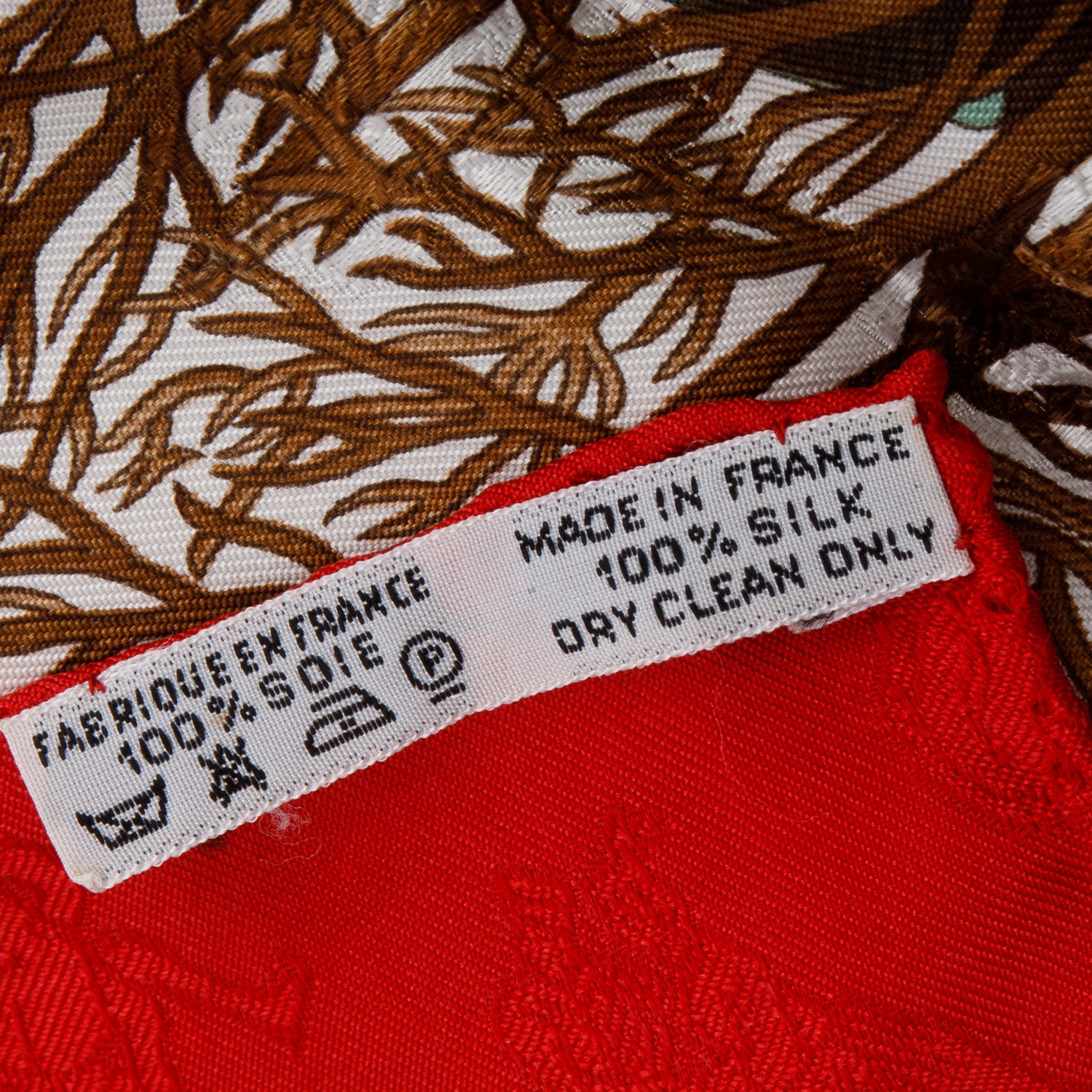 Hermes Red/Multicolor 'Joies d' Hiver' Silk Scarf 90