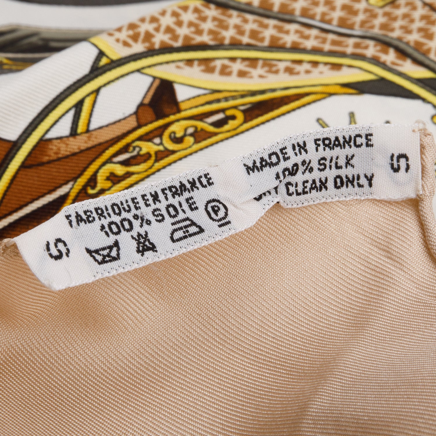 Hermes Beige/Multicolor 'Les Vioture A Transformation' Silk Scarf 90