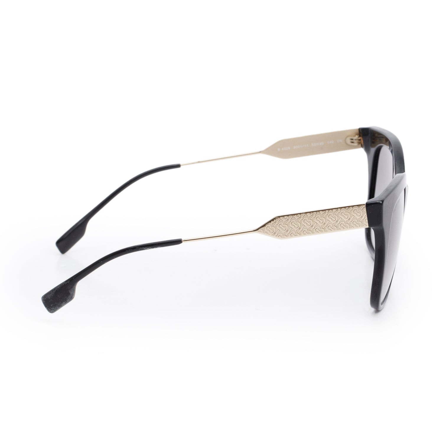 Burberry B 4328 Black Acetate TB Metal Trim Evelyn Square Sunglasses w/ Box & Case