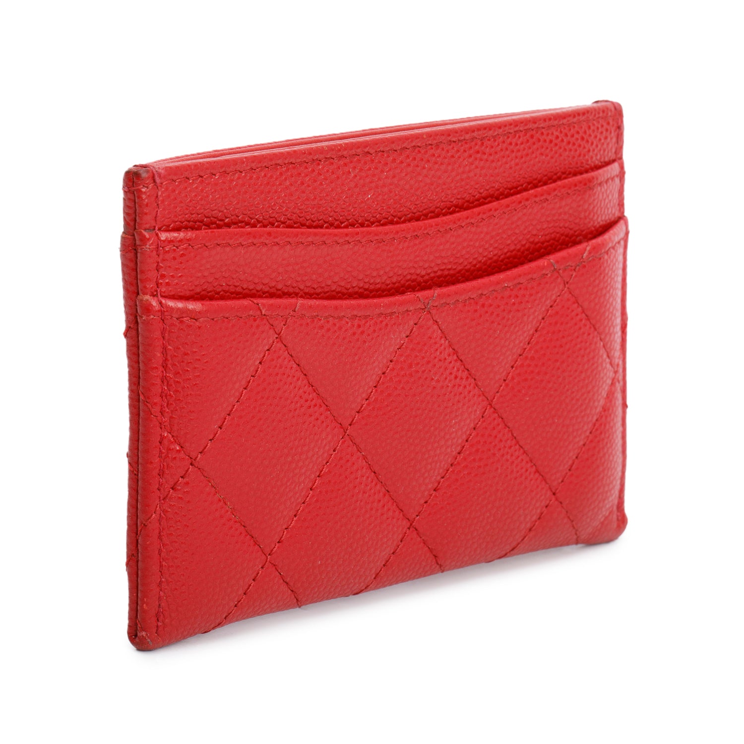 Chanel 2021 Red Caviar Leather Classic Card Holder w/ Box & Authenticity Card