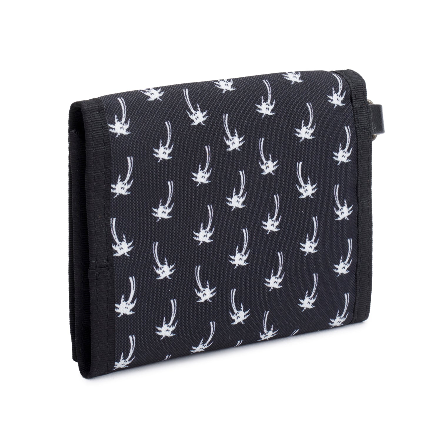 Saint Laurent Black Canvas Palm Tree Print Buffalo Chain Trifold Wallet