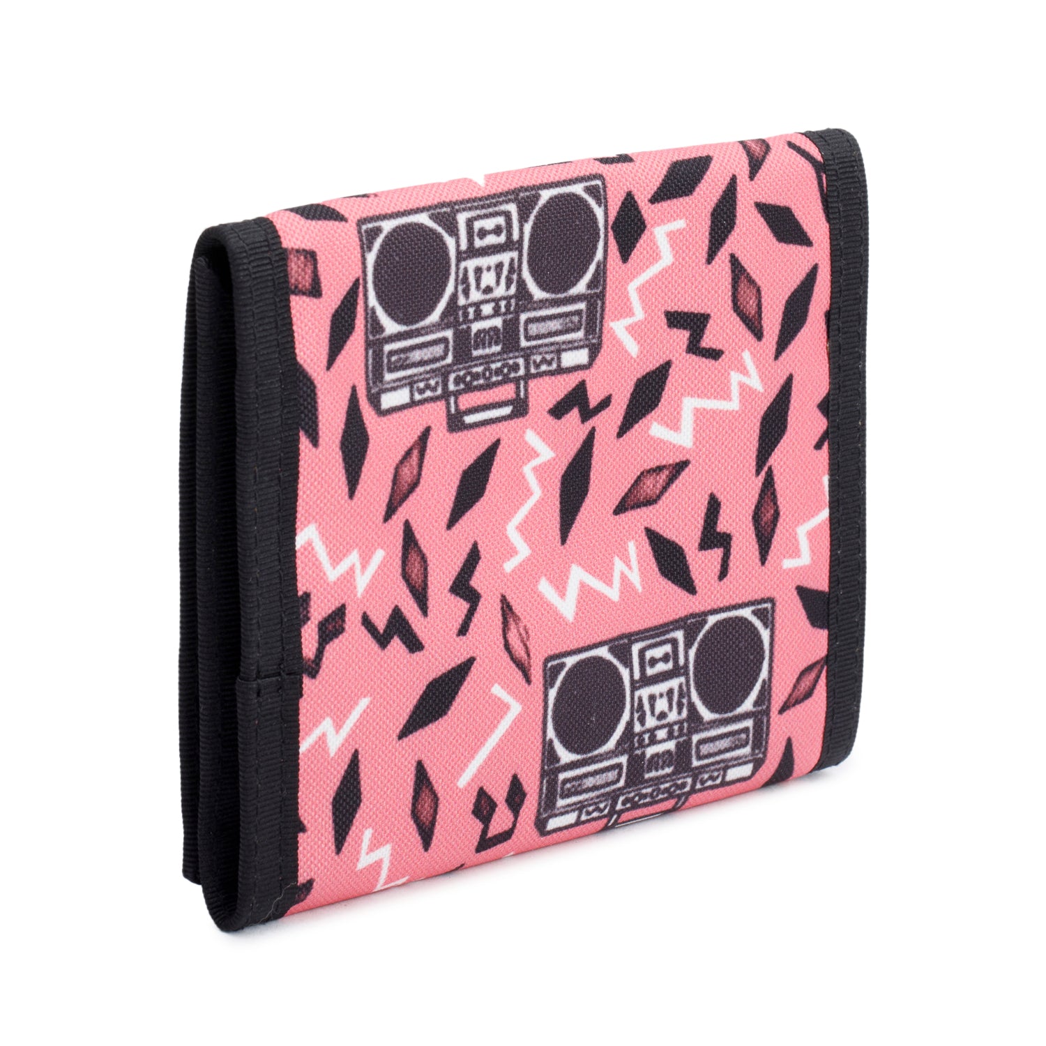 Saint Laurent Pink Canvas Radio Print Buffalo Trifold Wallet