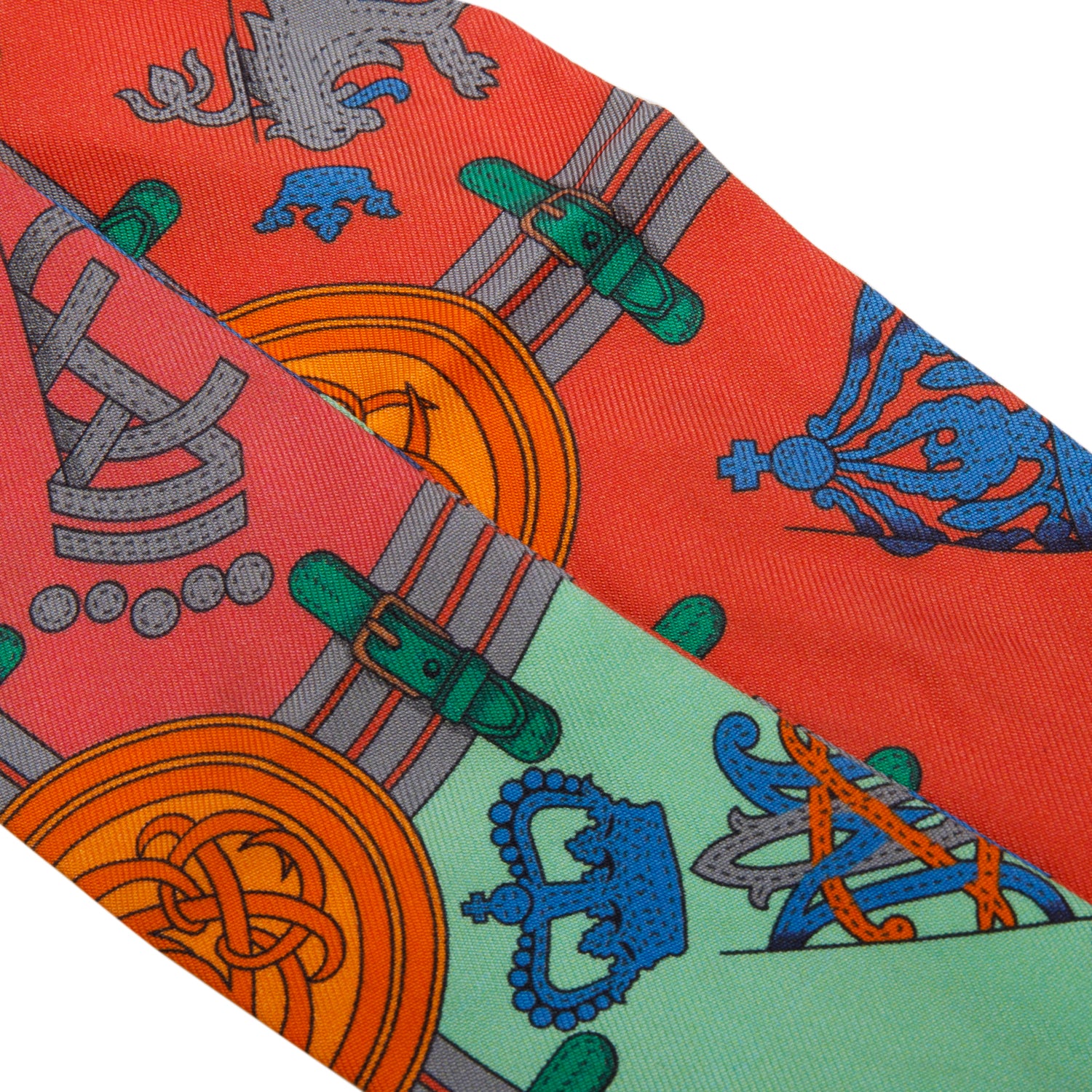 Hermes Multicolor 'Grande Tenue' Silk Twilly