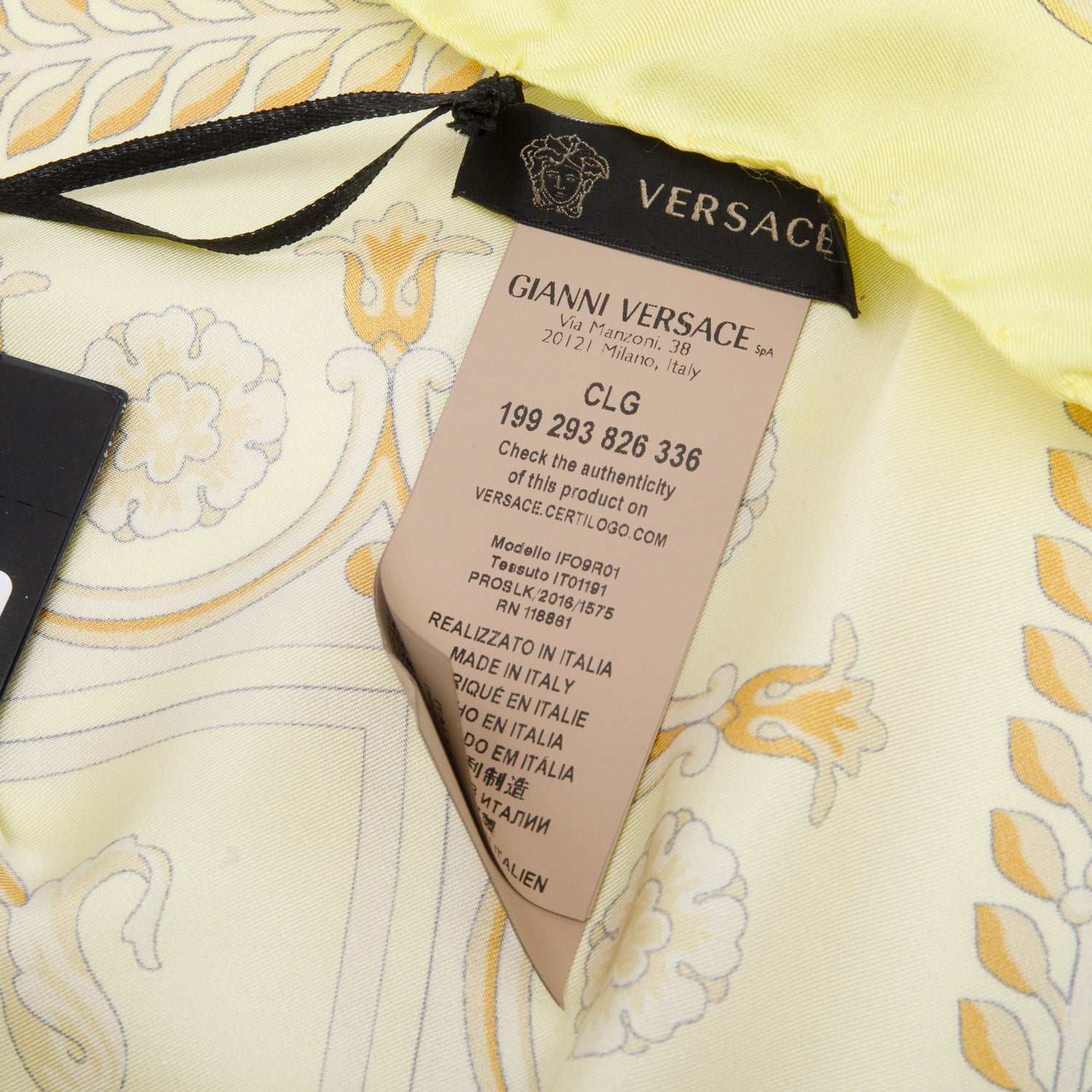 Versace Yellow Barocco Scarf