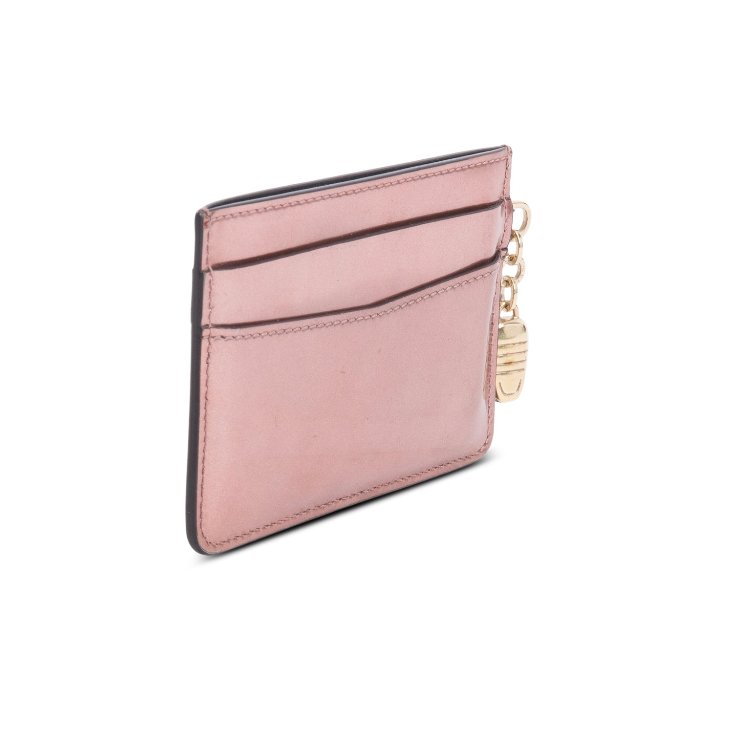 Bvlgari Pink Patent Leather Serpenti Forever Card Holder