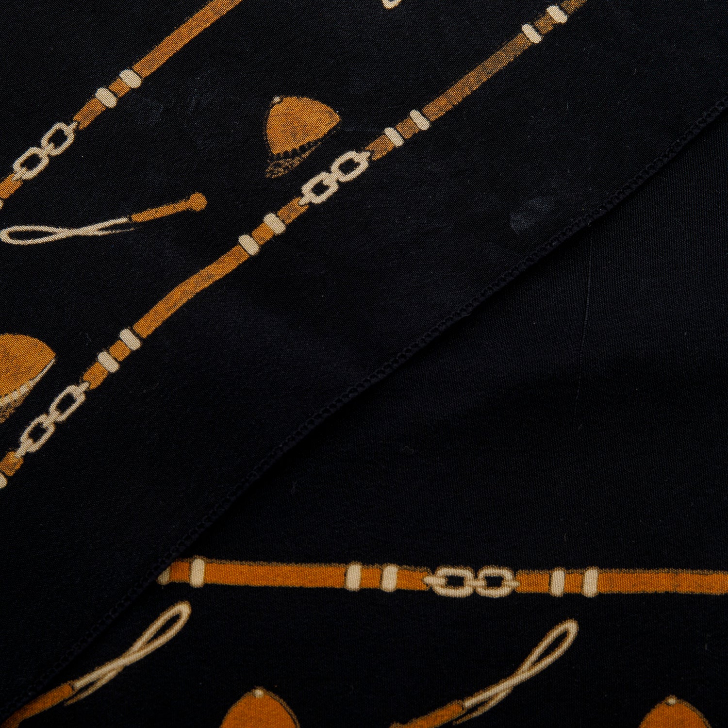 Celine Black Equestrian Print Scarf
