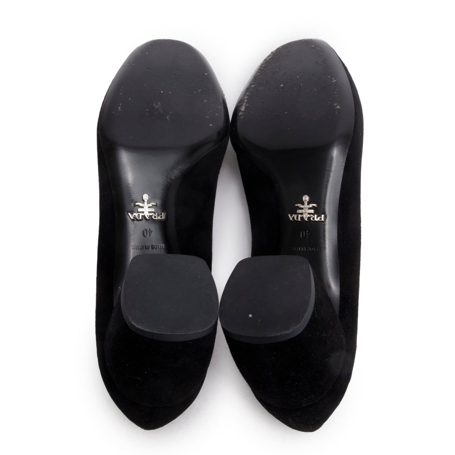 Prada Black Suede Pumps, Size 40