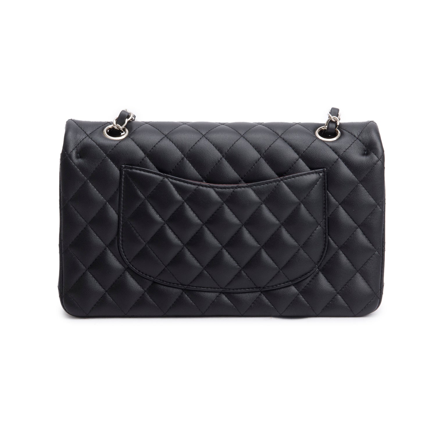 Chanel Black Quilted Lambskin Leather Classic Medium Double Flap Bag w/ Box