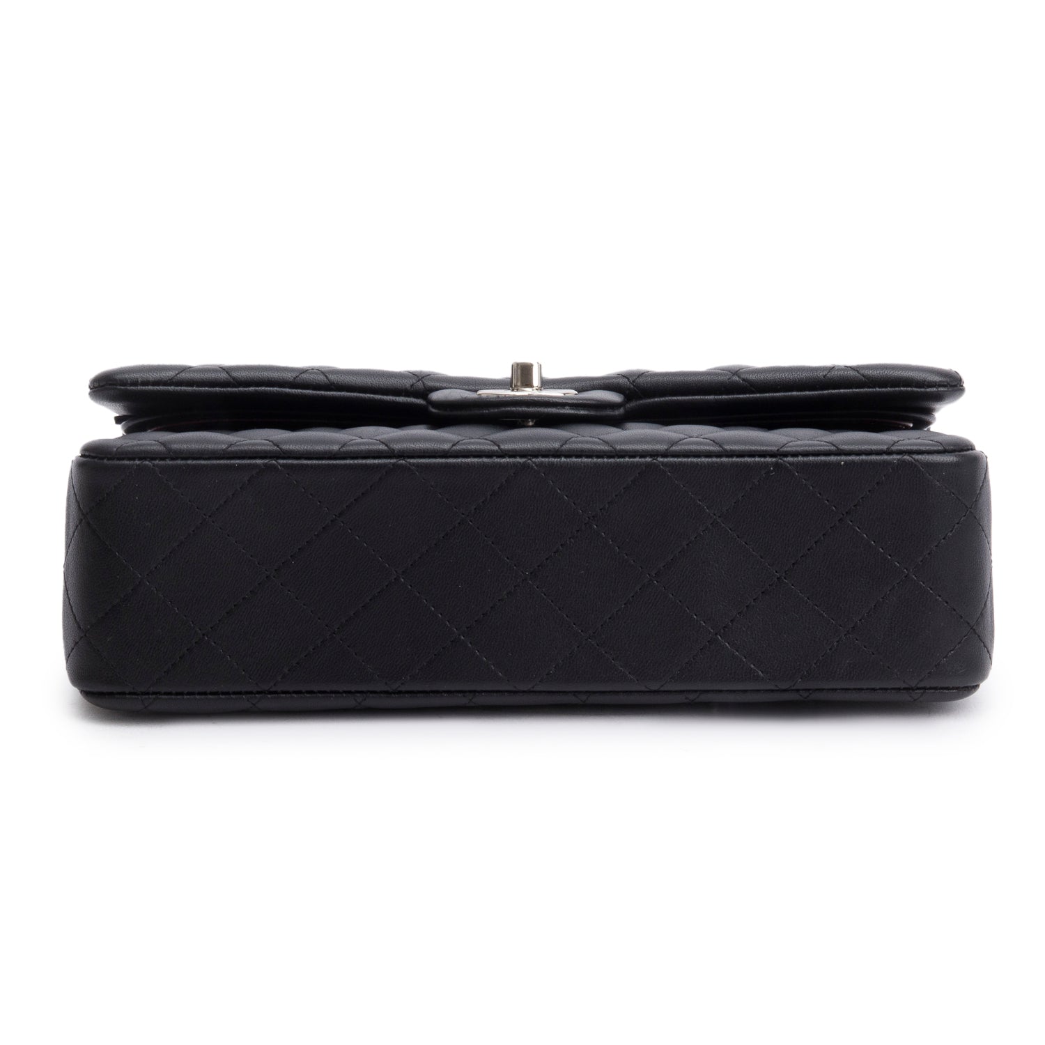 Chanel Black Quilted Lambskin Leather Classic Medium Double Flap Bag w/ Box