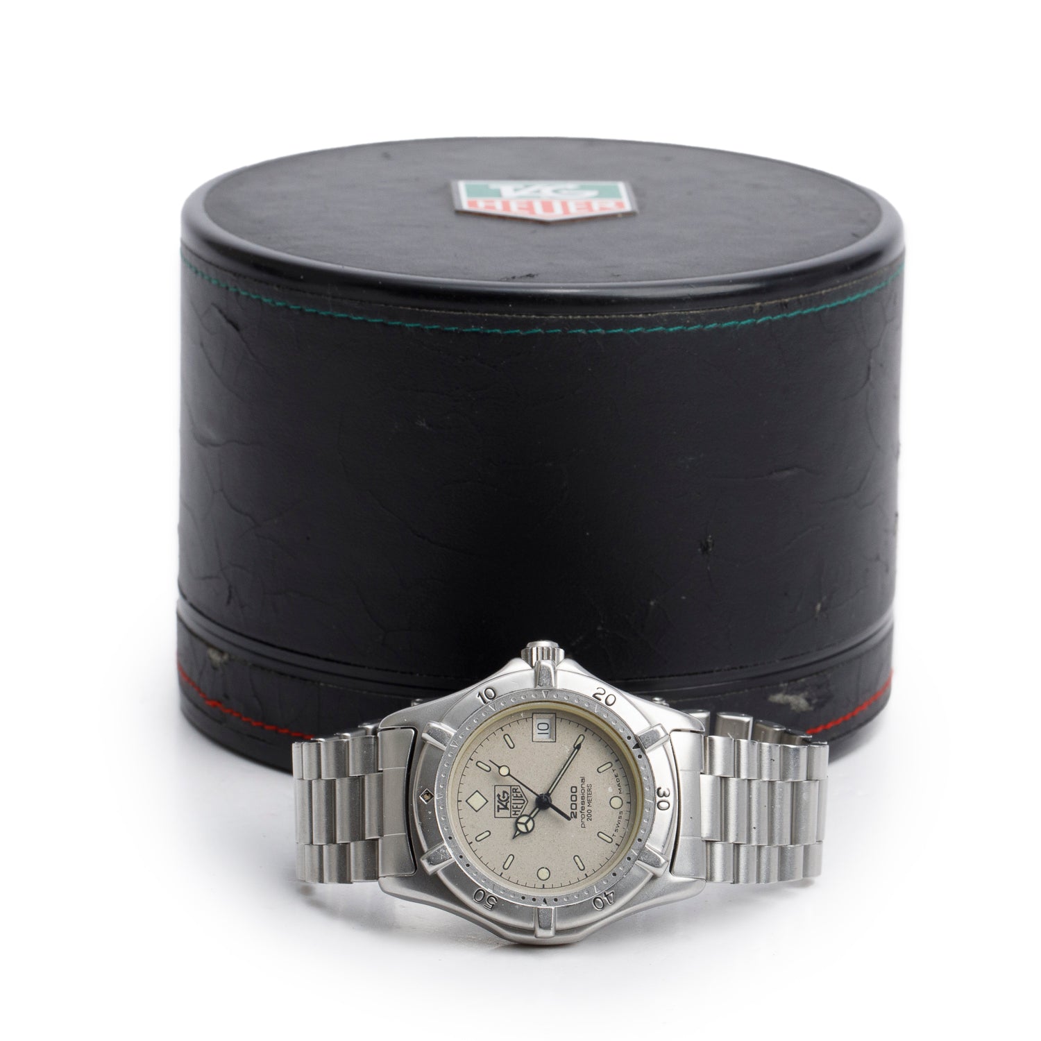 Tag Heuer Vintage Stainless Steel 2000 Series Professional 34 MM Quartz Watch Silver Dial w/ Box