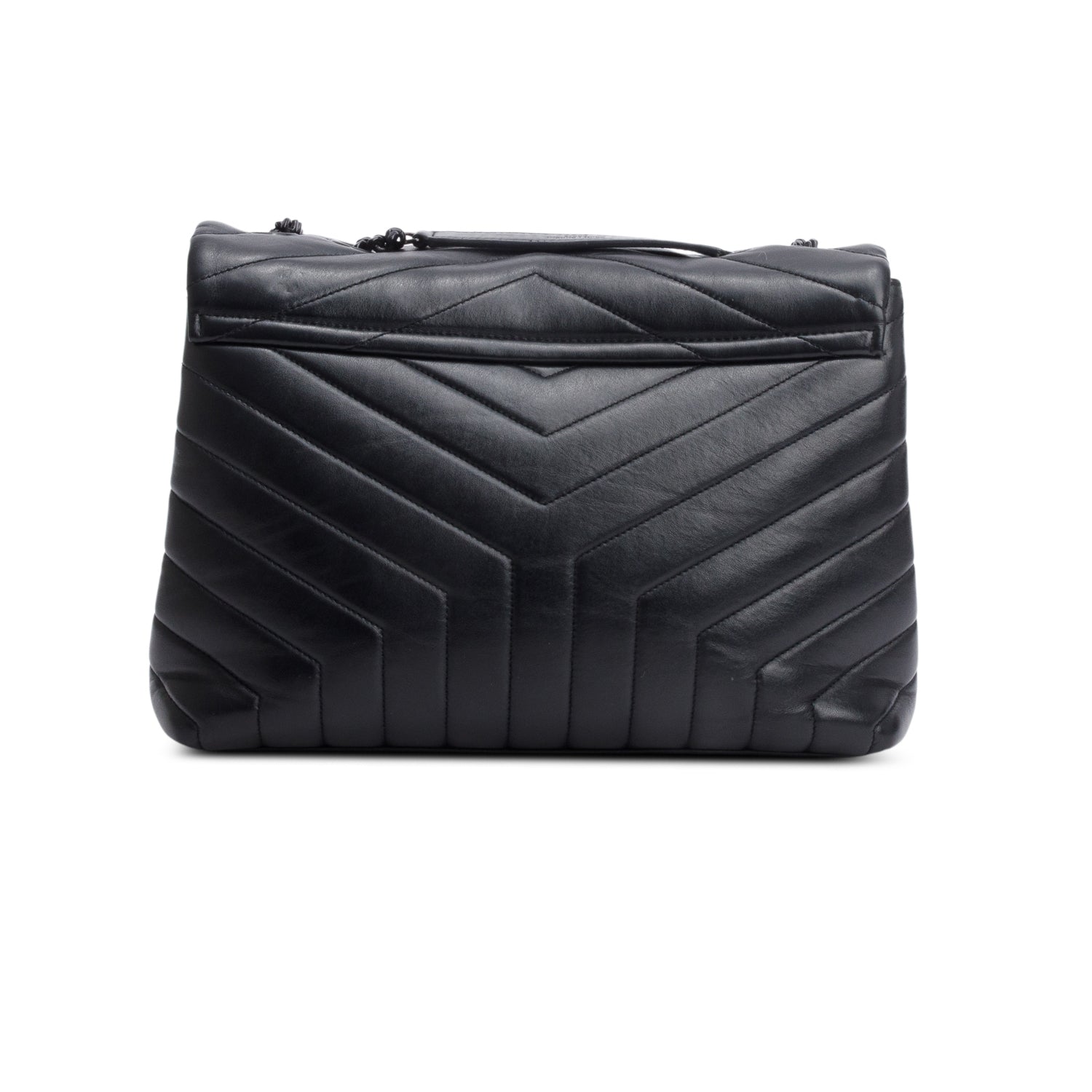 Saint Lauren So Black Y Quilted Leather Medium Loulou Shoulder Bag