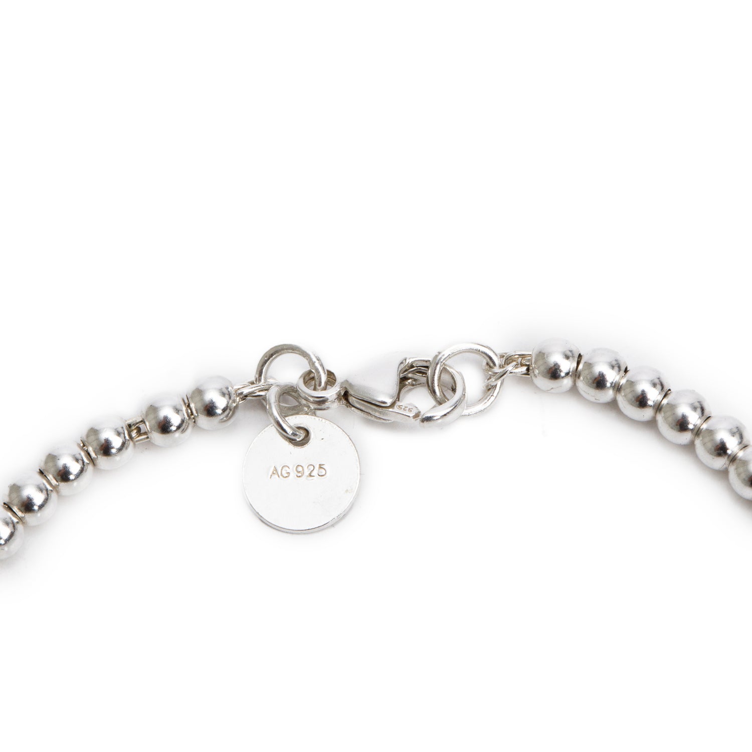 Tiffany & Co. Sterling Silver Return to Tiffany Mini Heart Lock 3 MM Bead Bracelet