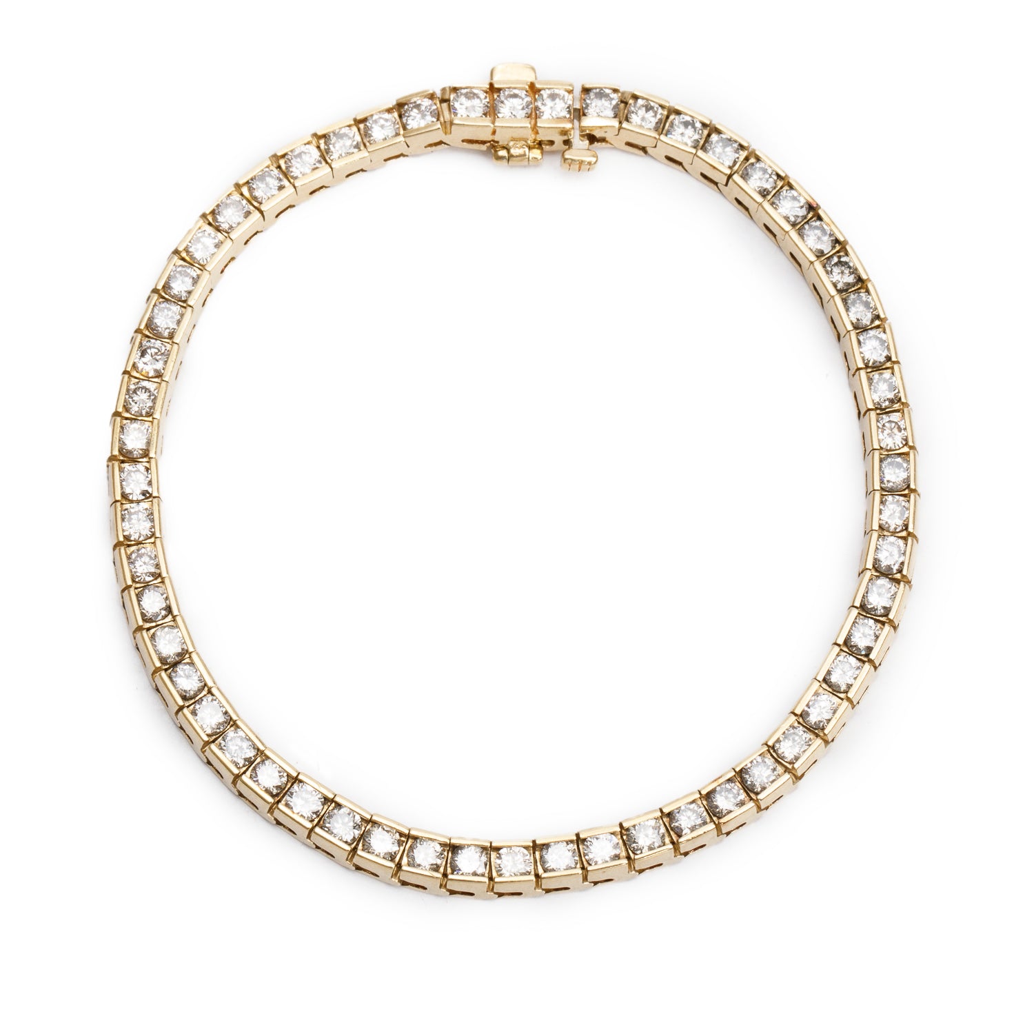 14k Yellow Gold 6.16 tcw. Diamond Tennis Bracelet