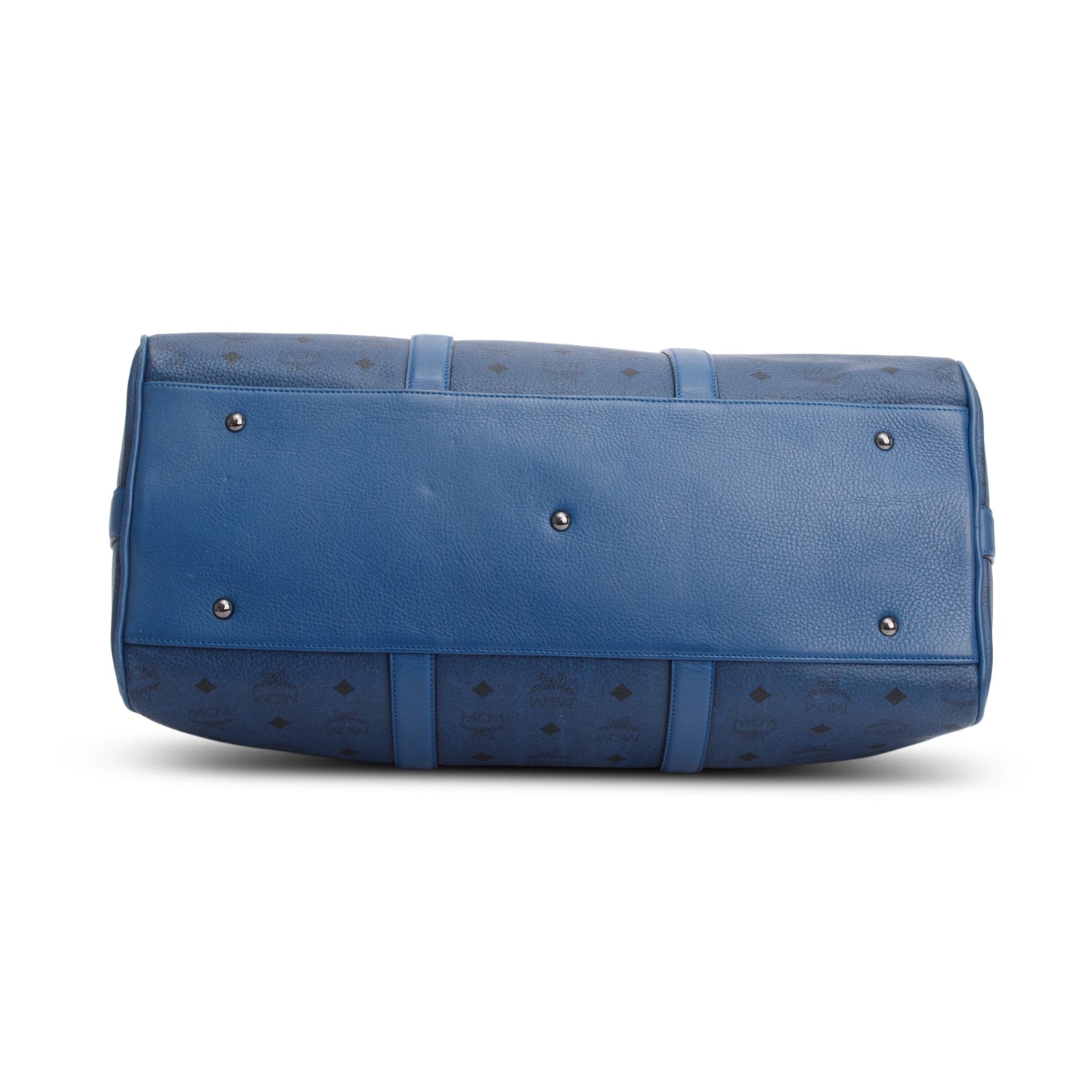 MCM Blue Visetos Ottomar Weekender Bag