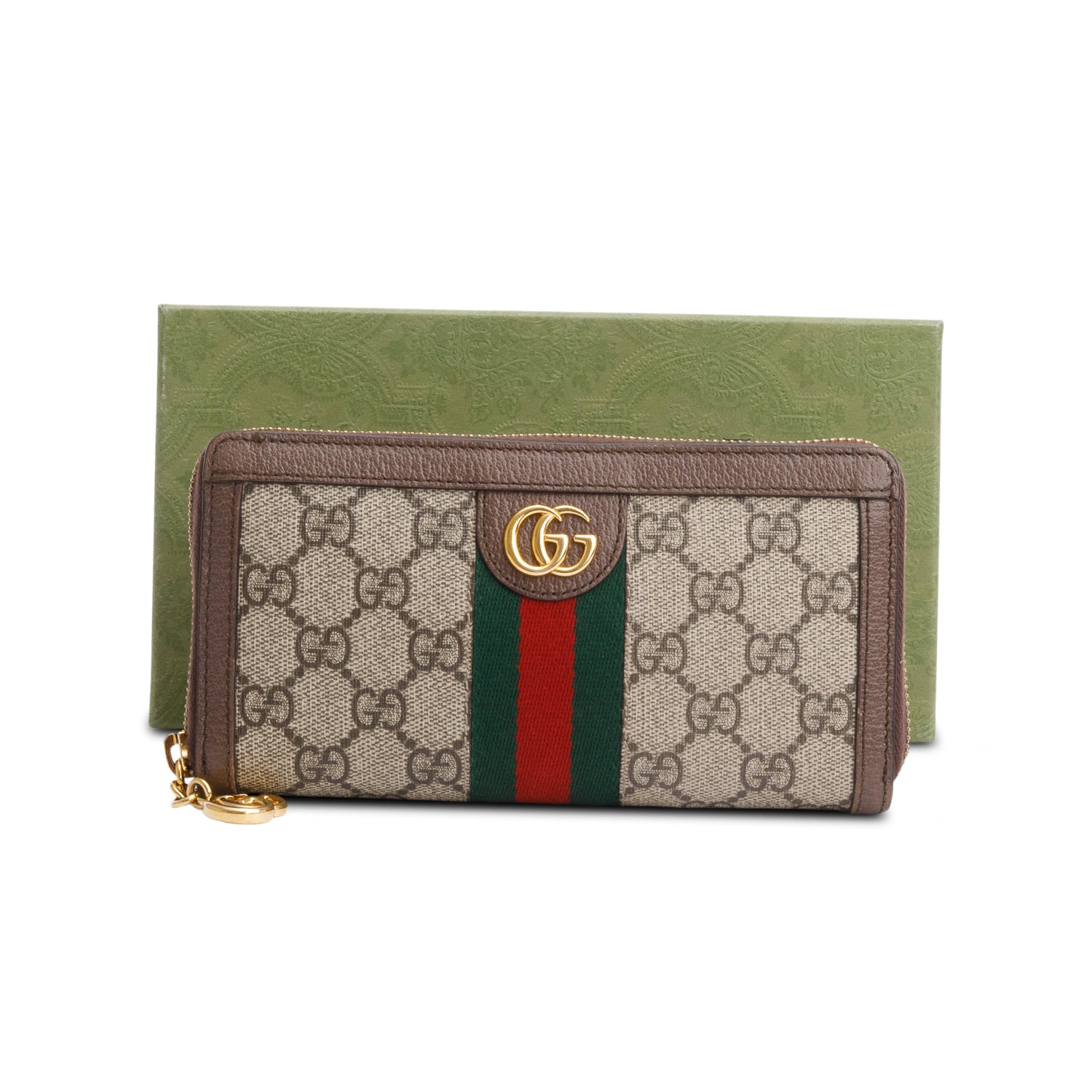 Gucci GG Supreme Web Ophidia Zip Around Wallet w/ Box